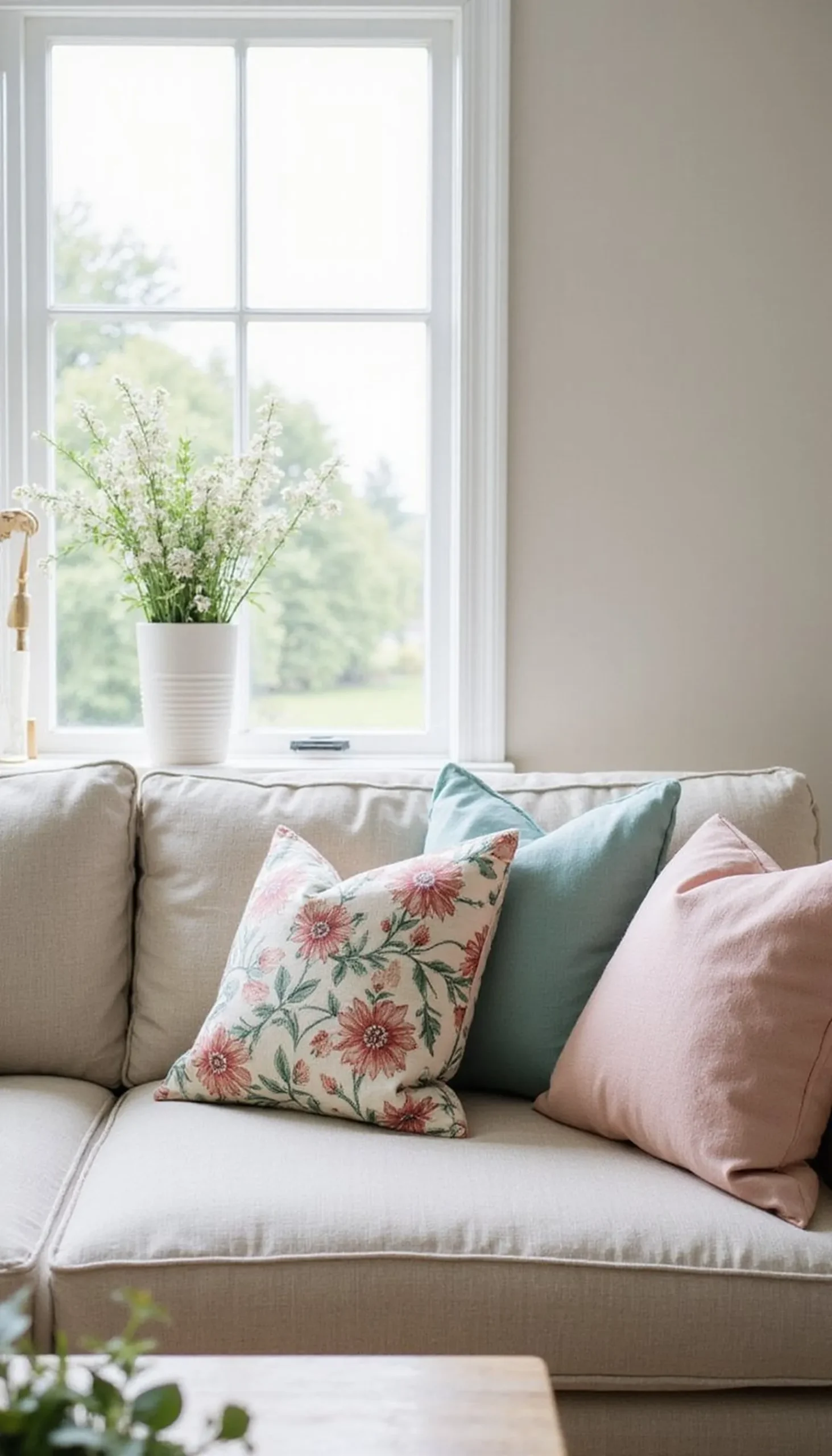 Coordinated Throw Pillow Mix for Spring Layers