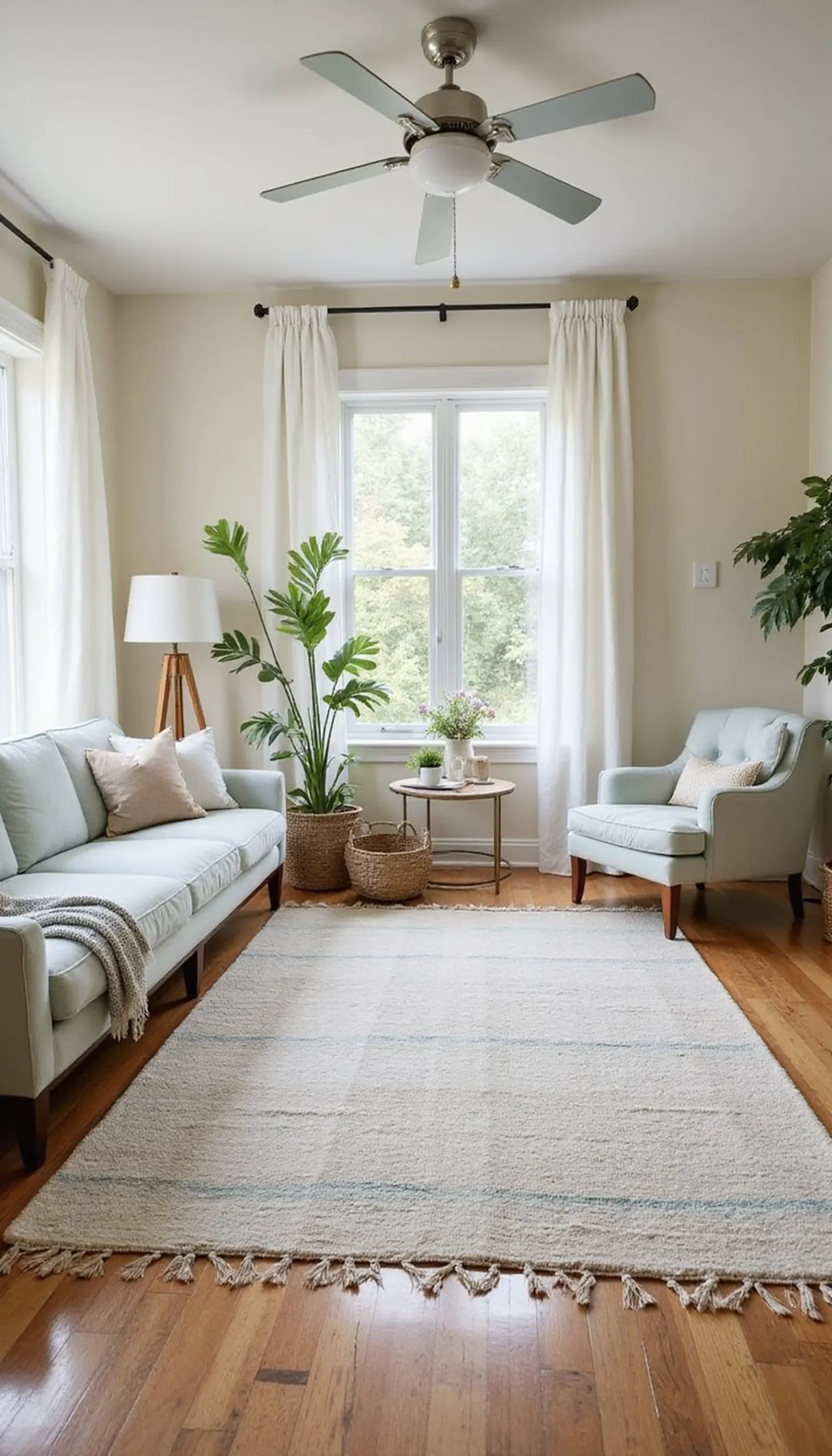 Cozy Layering with Lightweight Throws and Rugs