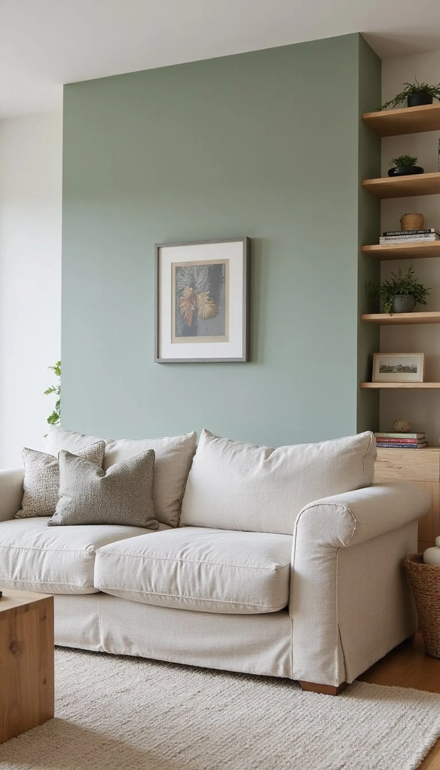 Fresh Accent Wall Paint: Soft Sage or Pale Blue