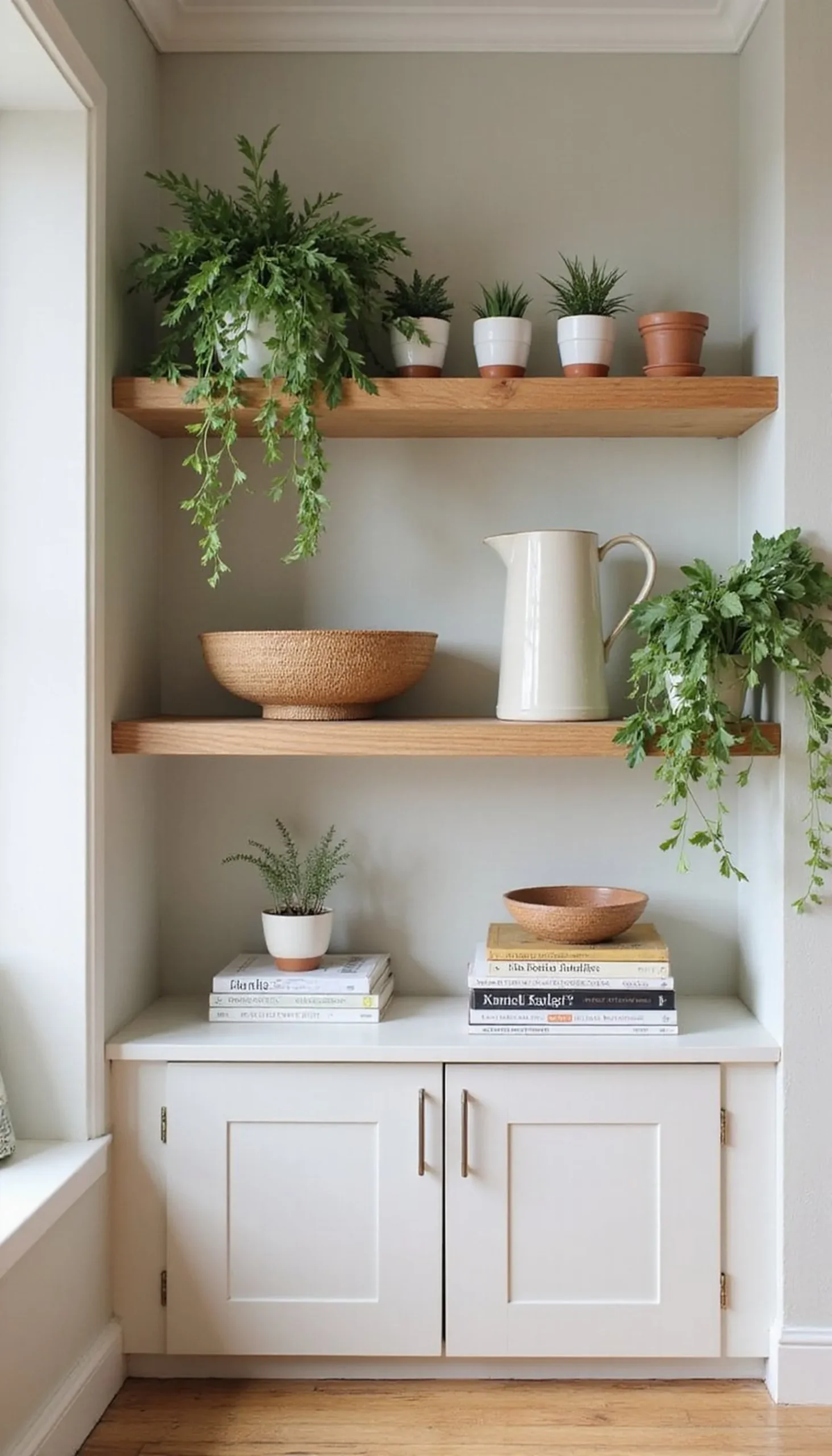 Open Shelves Styled with Spring Finds
