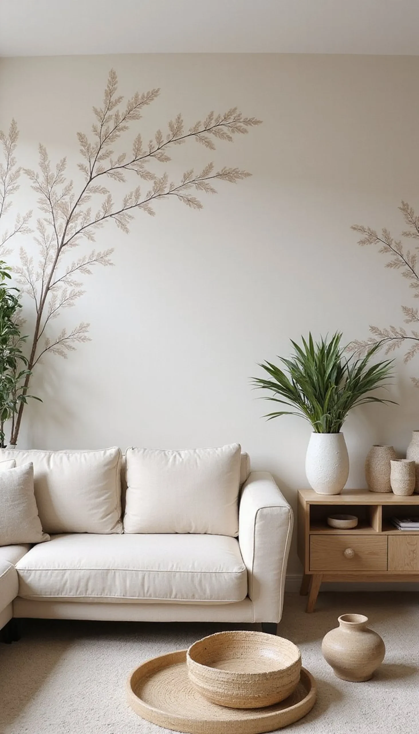 Subtle Wallpaper Accent with Botanical Prints