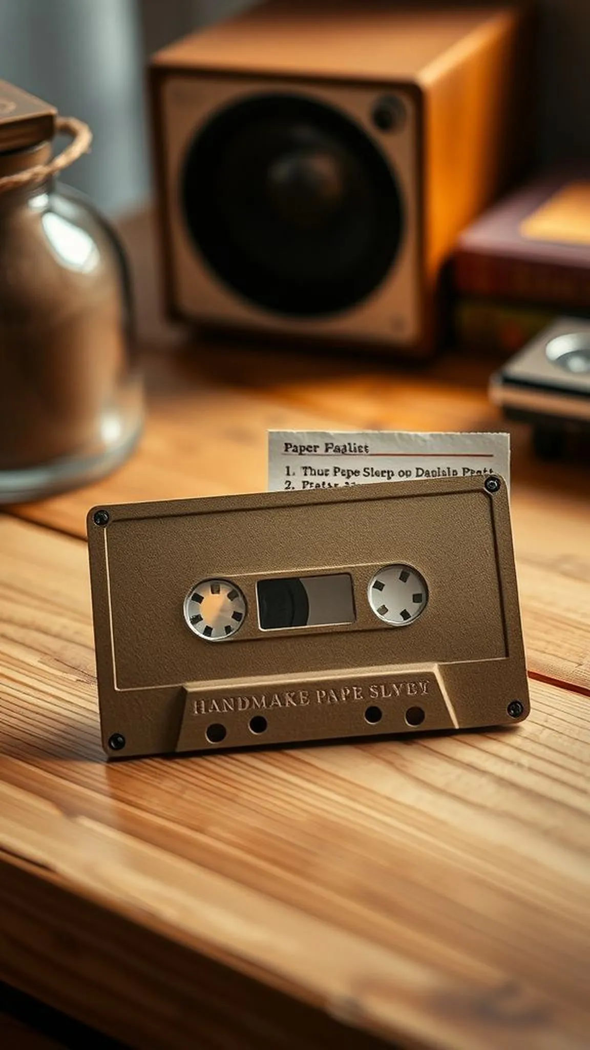 Retro-style mixtape playlist in a handmade sleeve