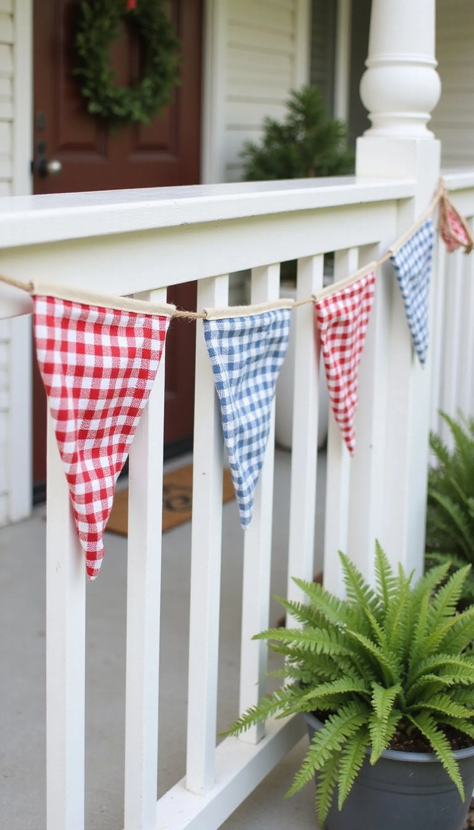 Bunting Draped Along the Railing—Casual and Sweet