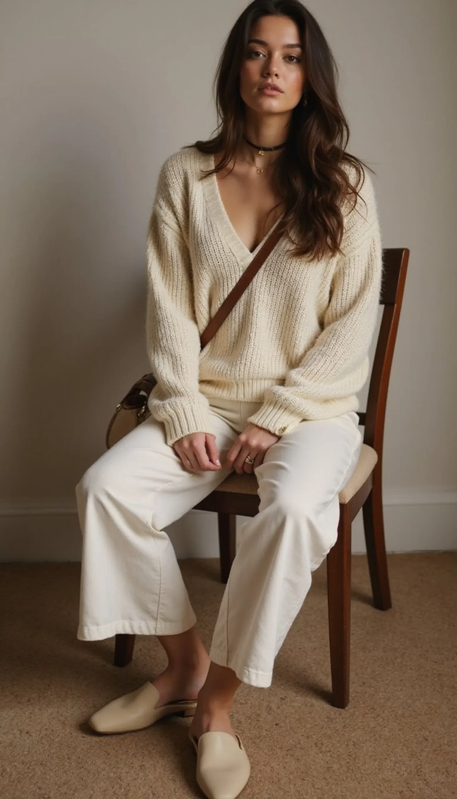 A lightweight knit set for cool coastal nights