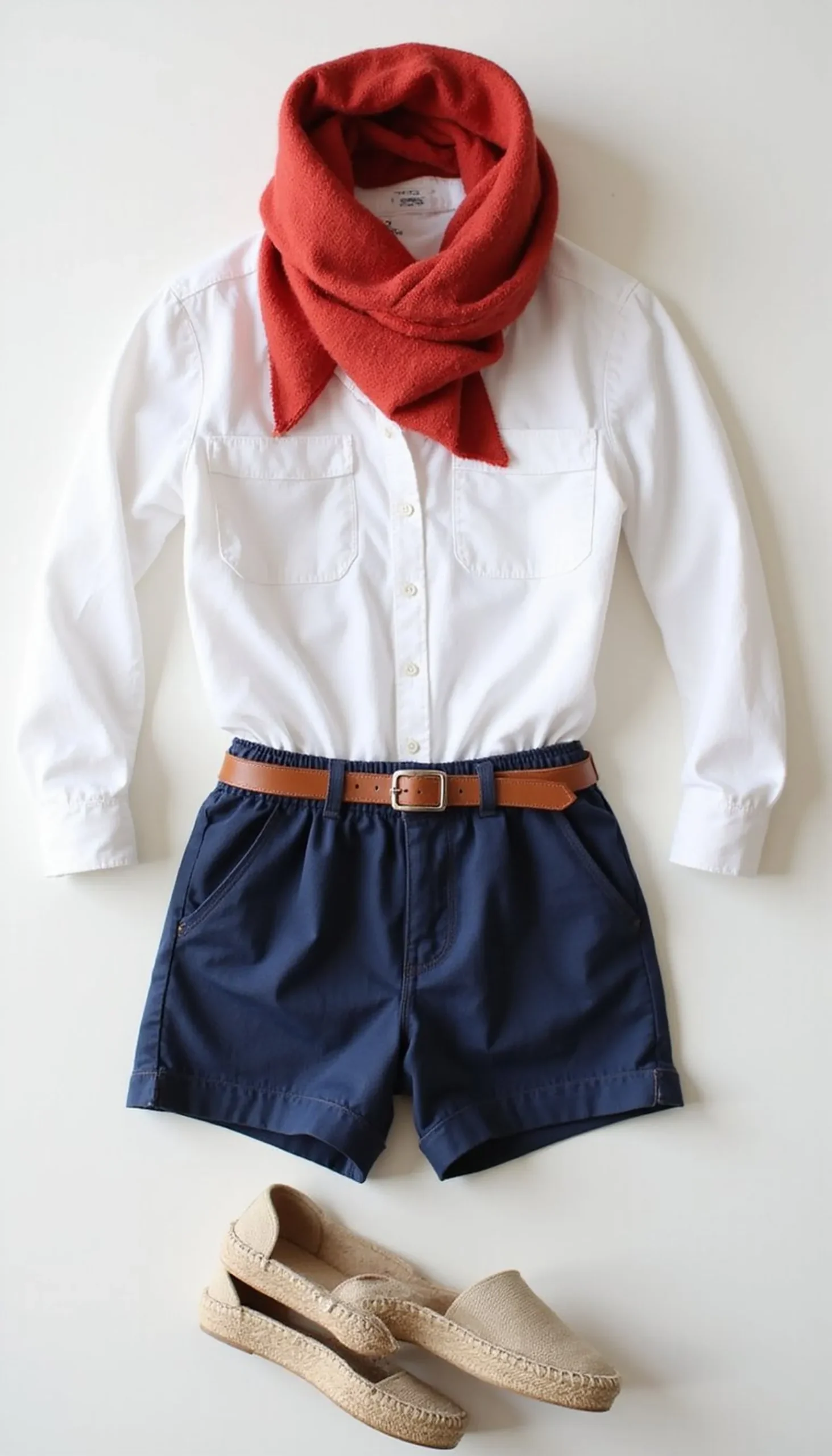 A nautical-inspired red, white and blue look