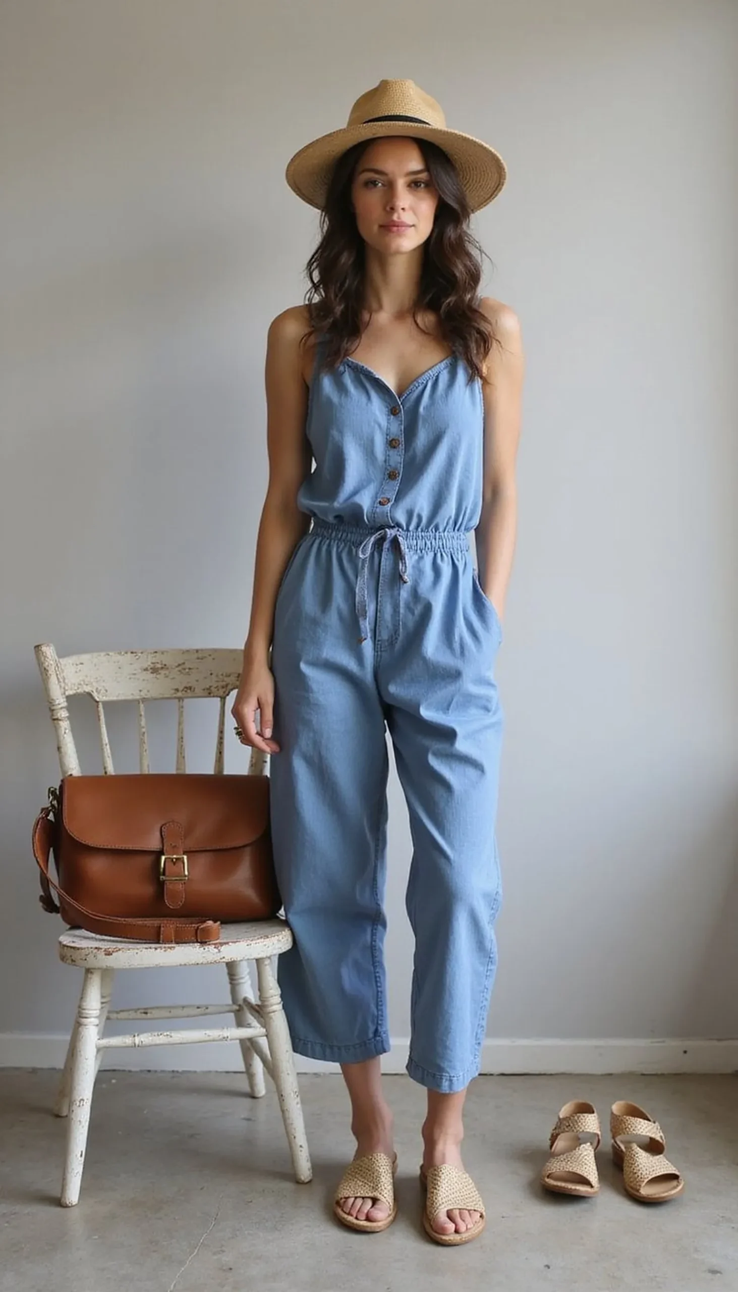 How to style a chambray jumpsuit for daytime