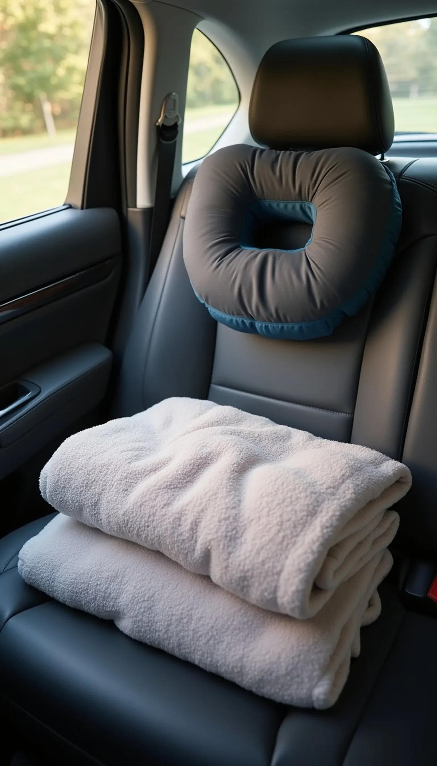 Comfy travel pillows and blankets for naps