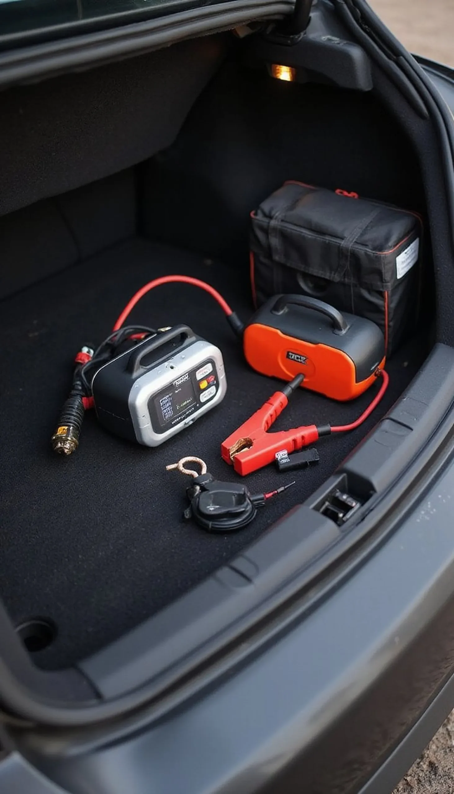 Tire inflator and portable jump starter: lifesavers