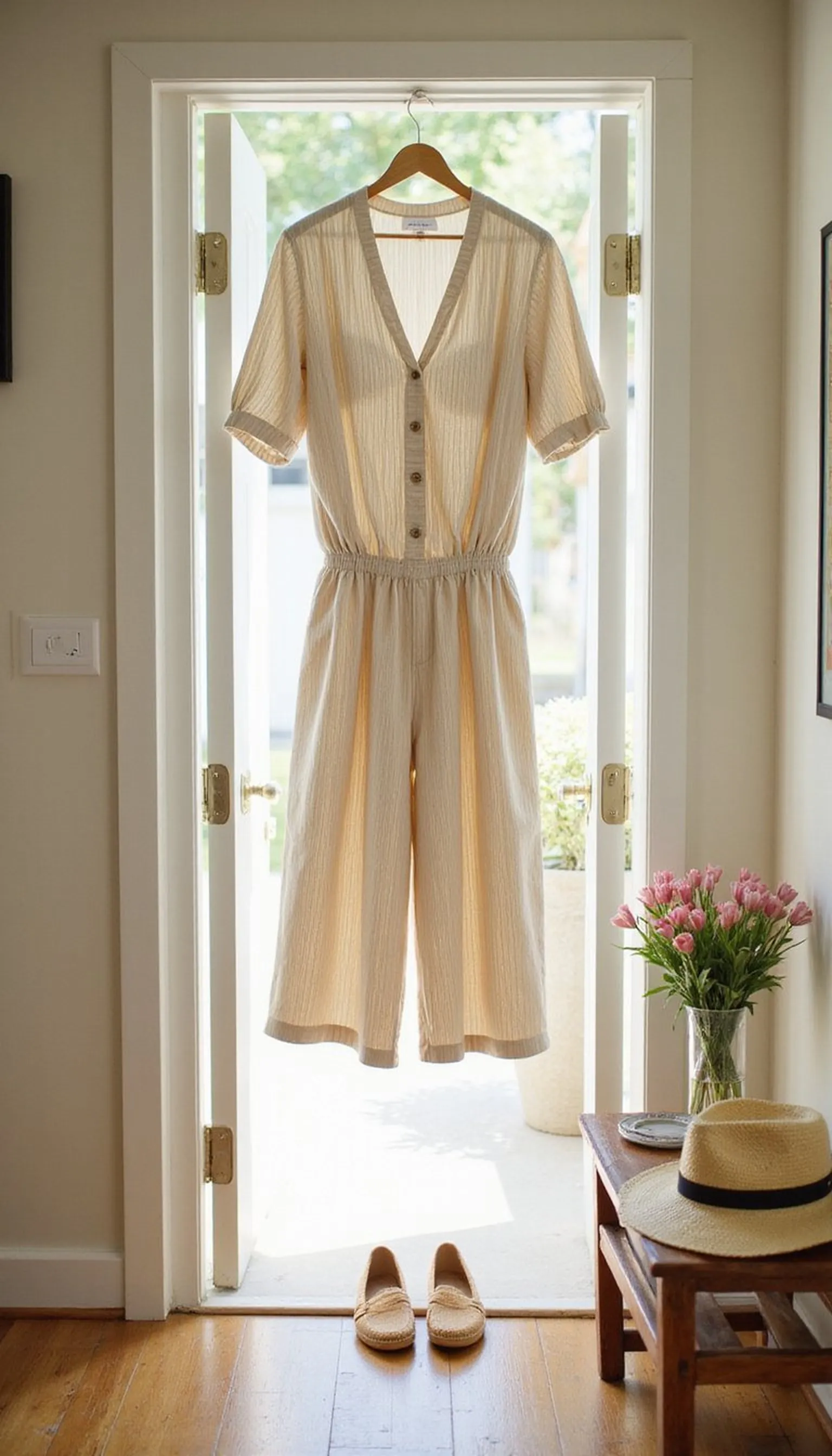 Seersucker two-piece for subtle texture