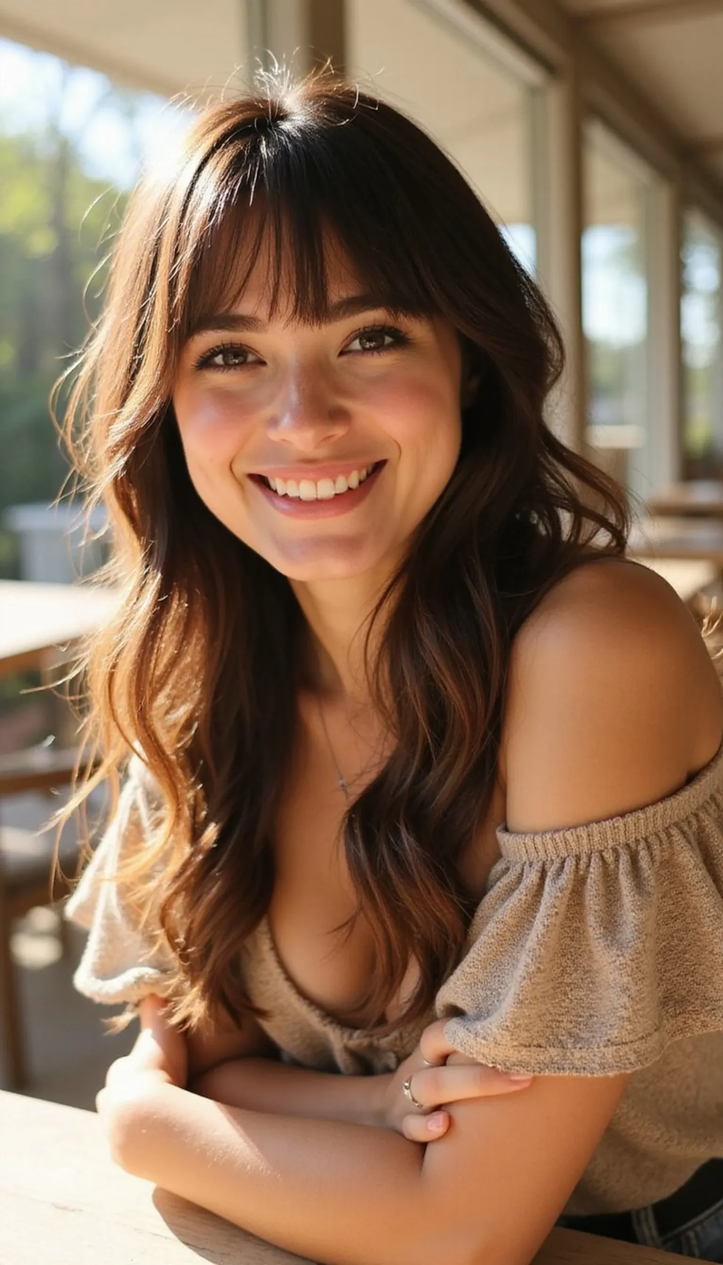 Soft Curtain Bangs Paired With Loose Waves