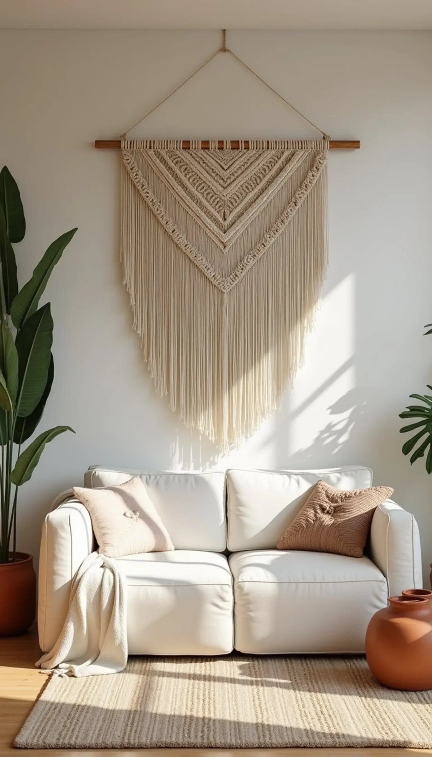 Can macramé wall hangings warm modern white walls?