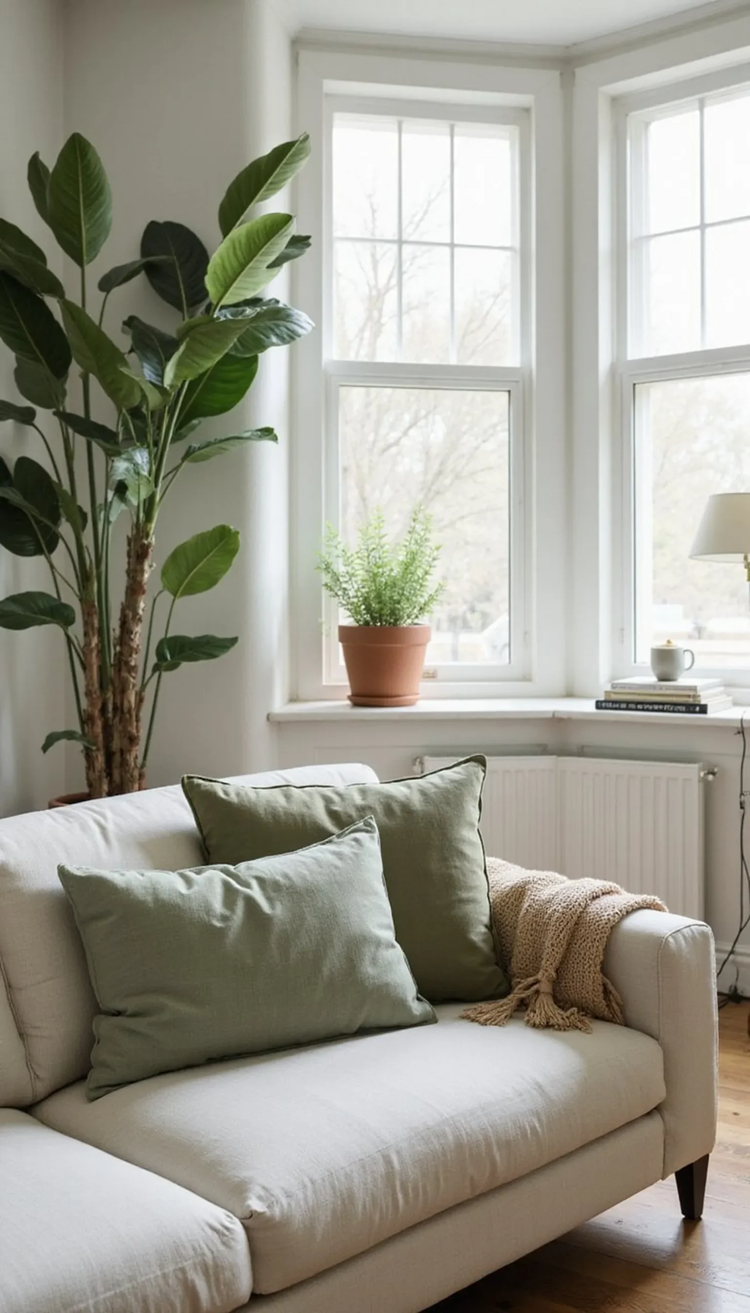 Muted green accents for quiet botanical notes