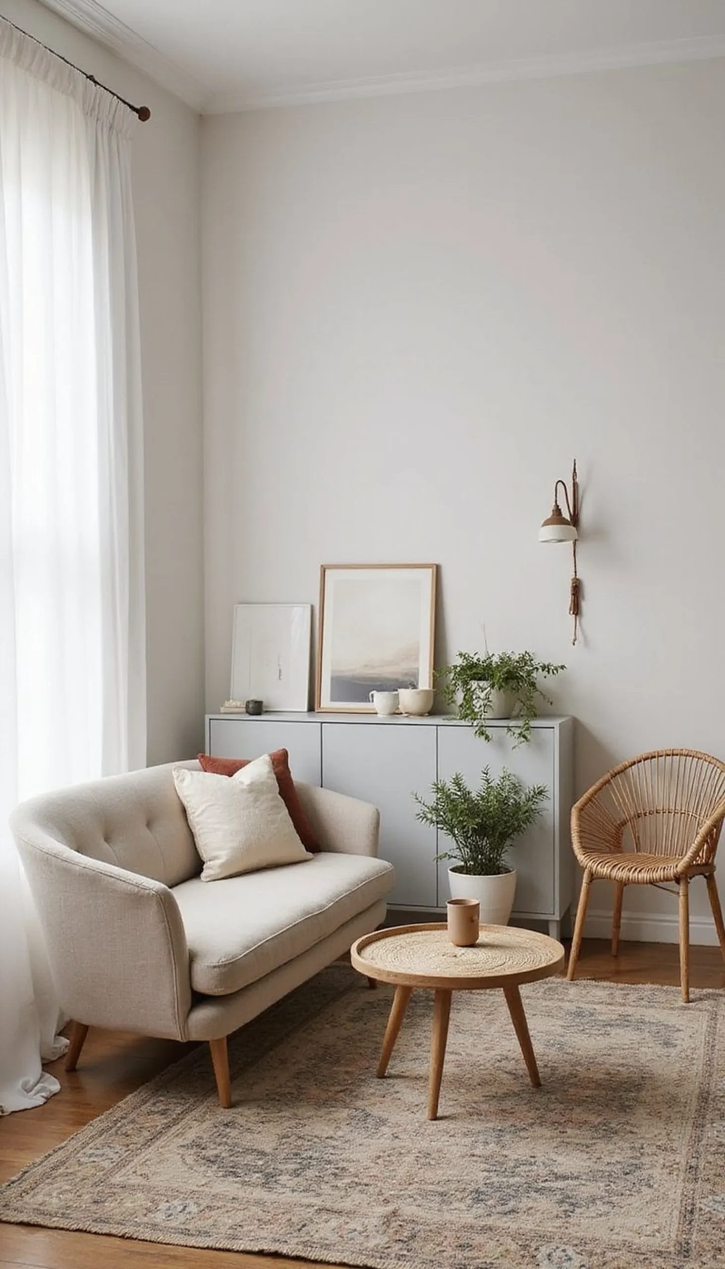 Small living room solutions with scaled furniture