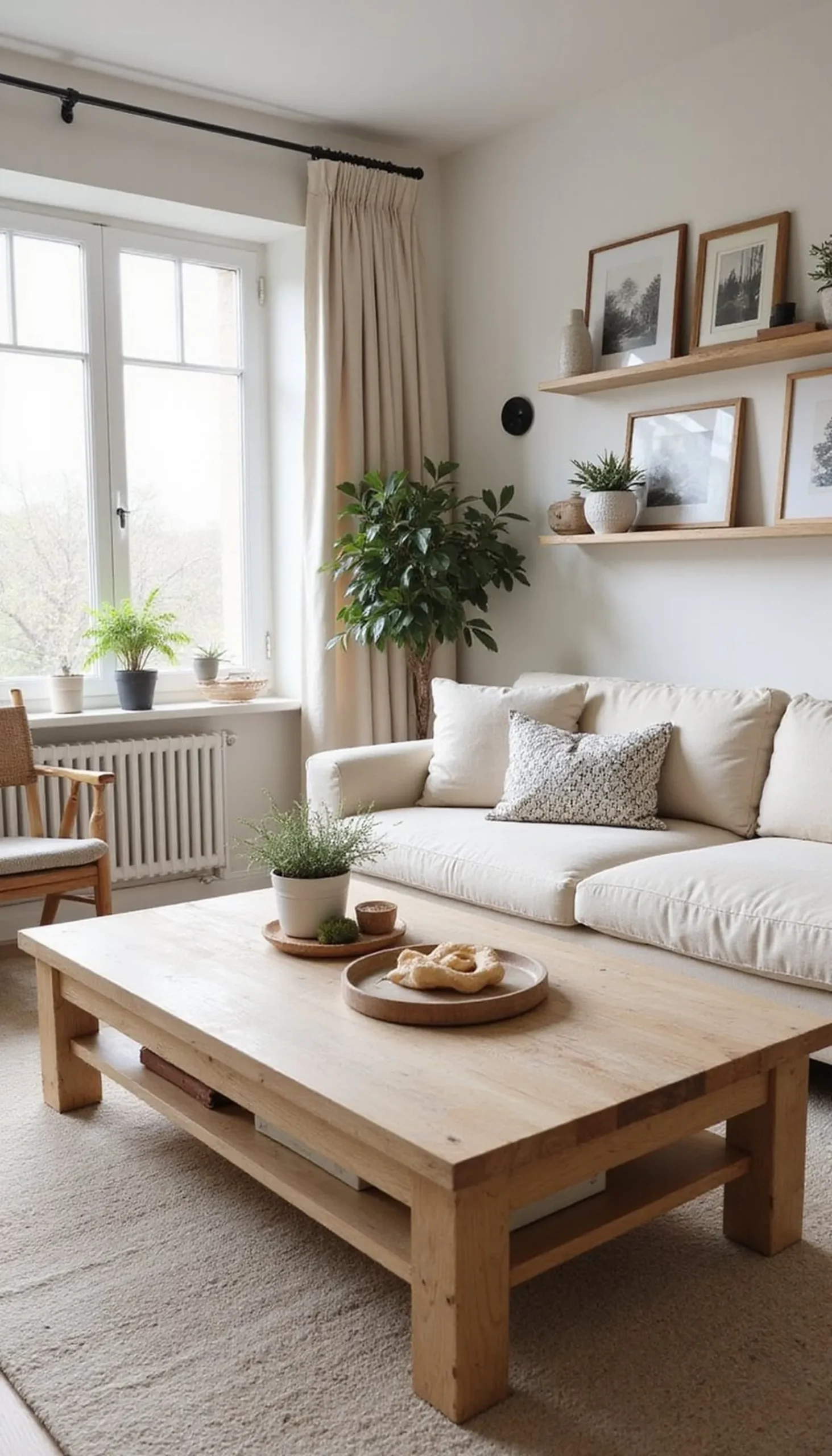 Wood tones layered for warmth and continuity