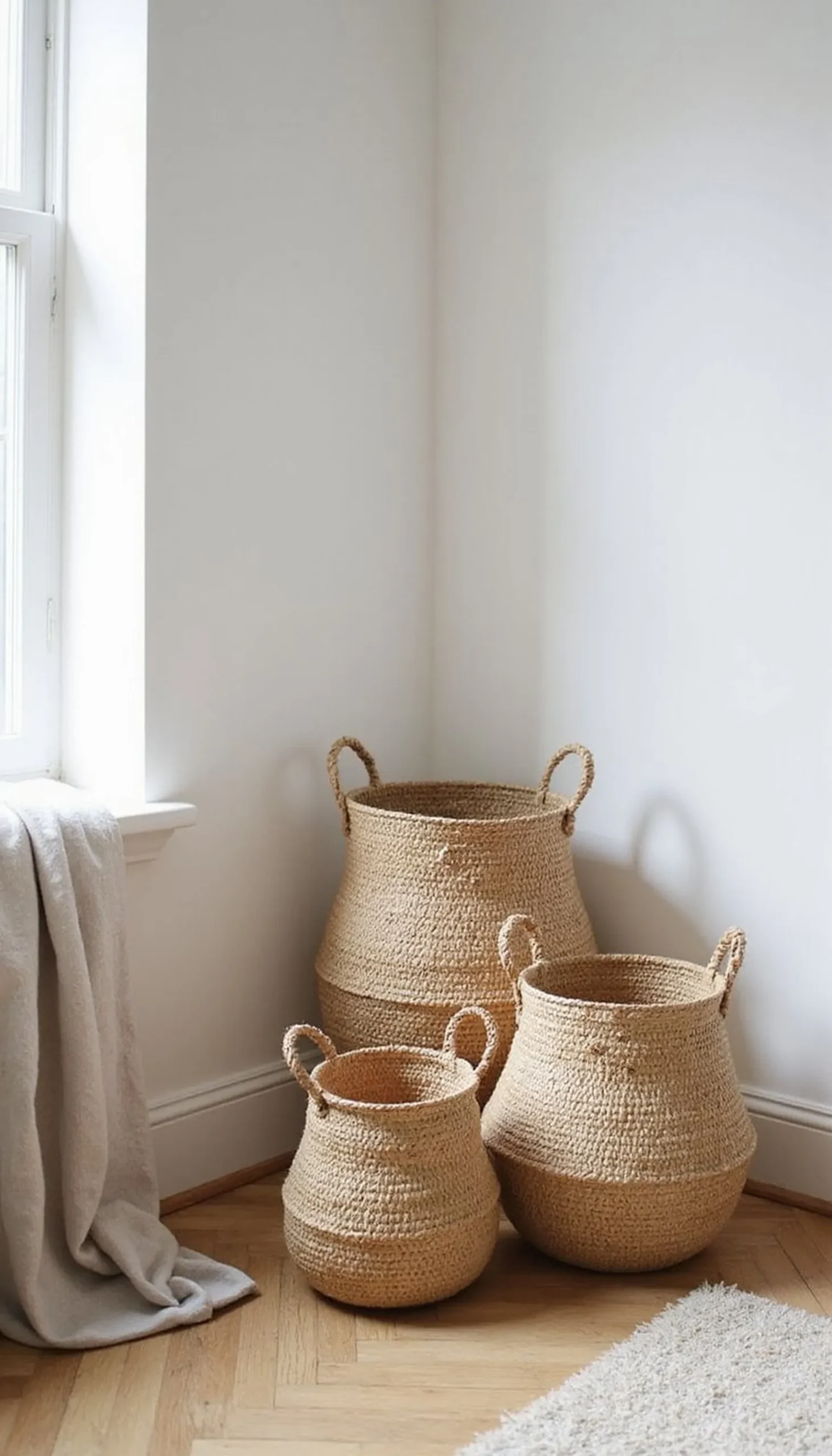 Woven storage baskets that double as decor