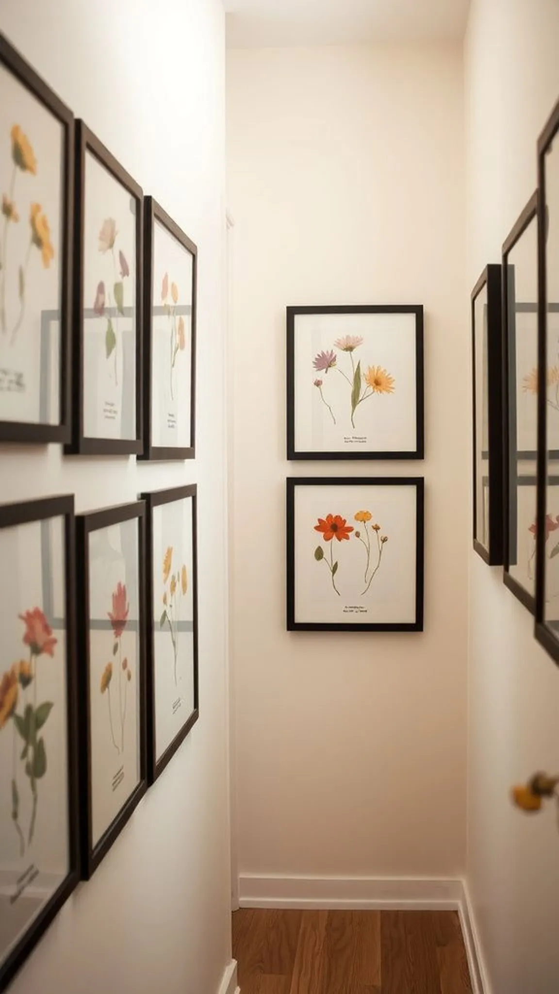 Framed album pages like botanical snapshots