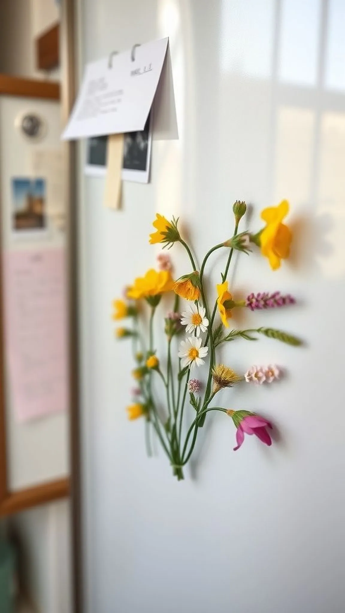 Mini botanical magnets for fridge display