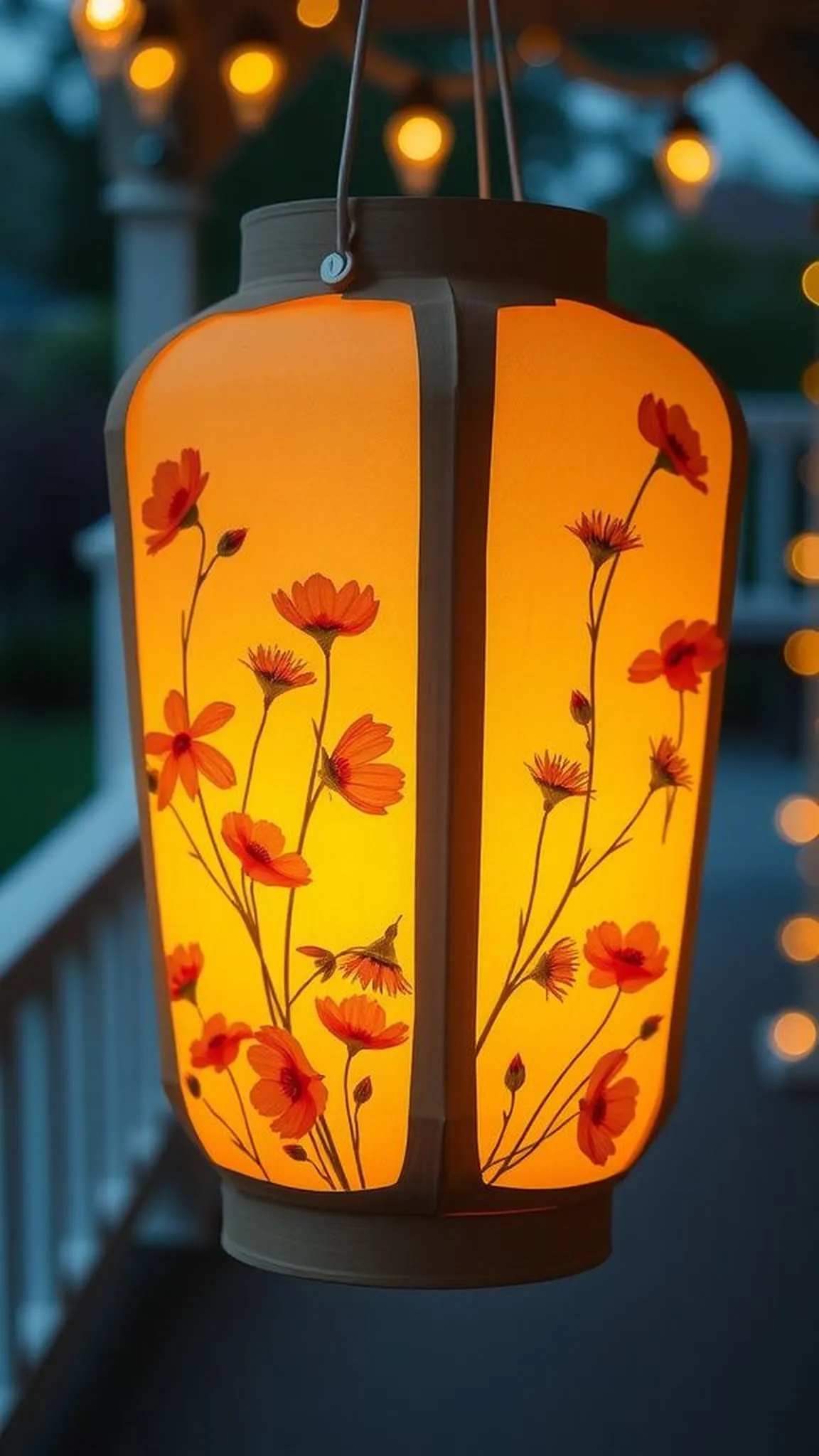 Pressed flower lanterns for soft evening glow