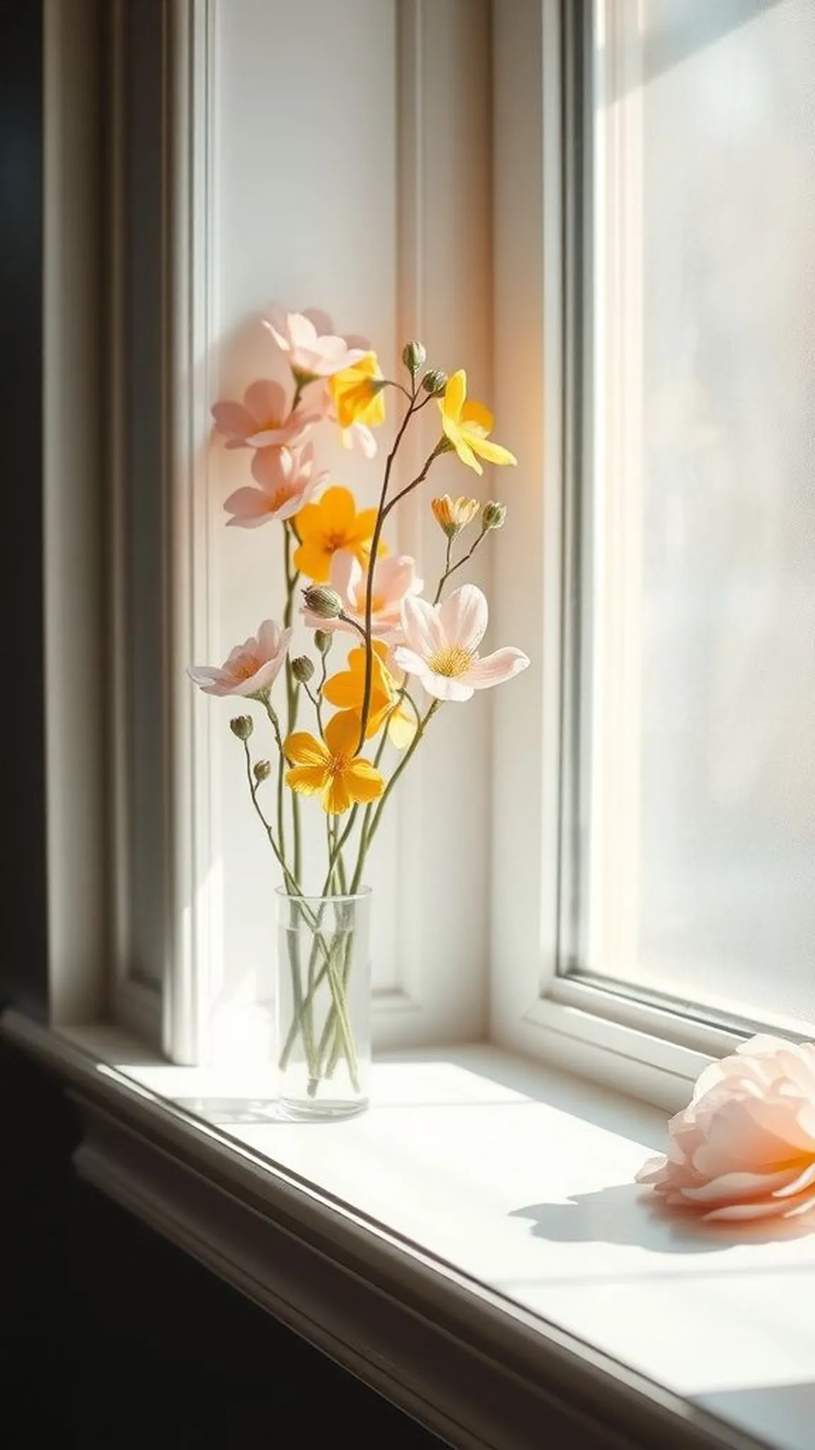 Translucent window hangings that catch sun