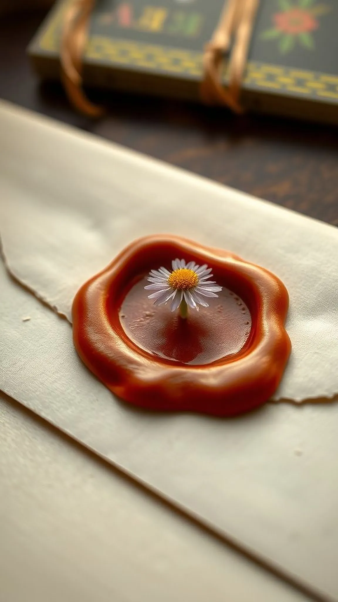 Wax seals with tiny flowers trapped inside