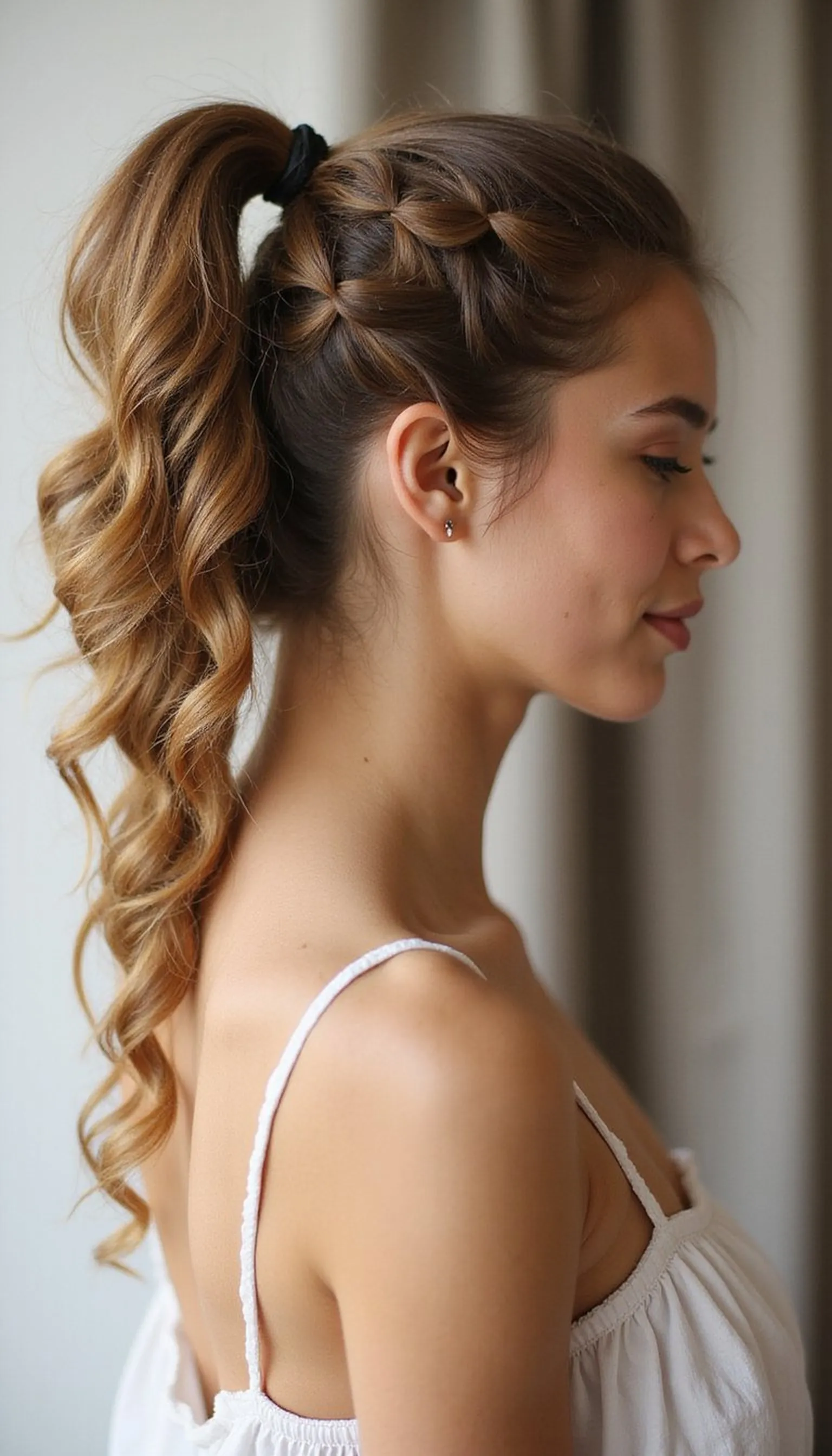 Loose Ponytail With Romantic Bubble Sections