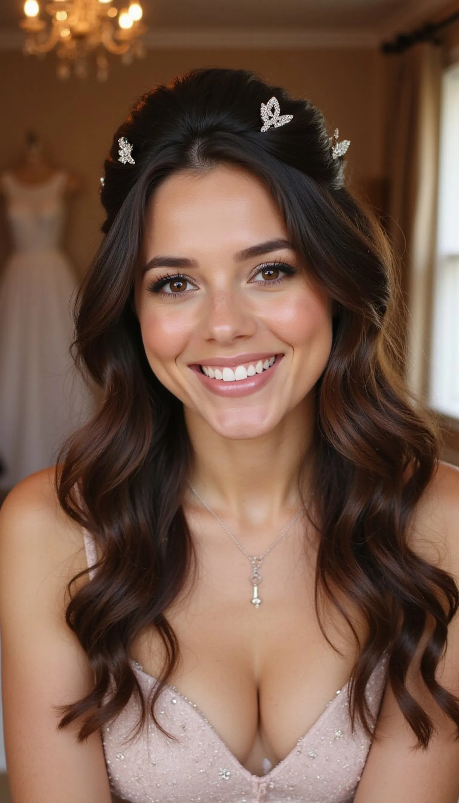 Romantic Half-Up Half-Down With Loose Curls