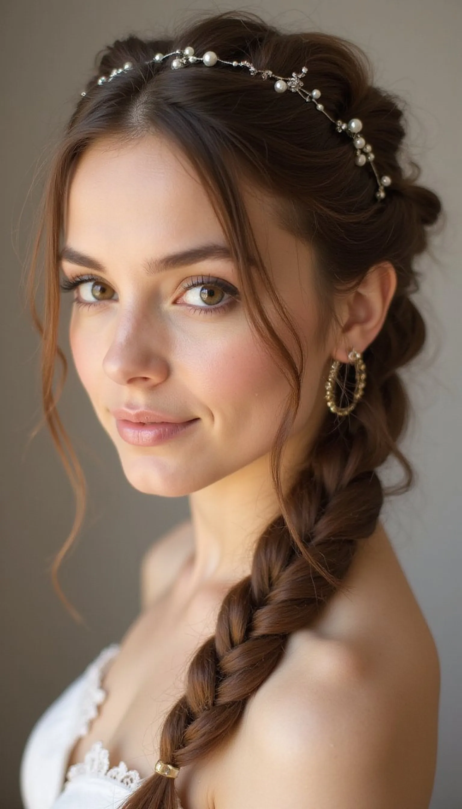 Romantic Halo Braid With Wispy Face Pieces