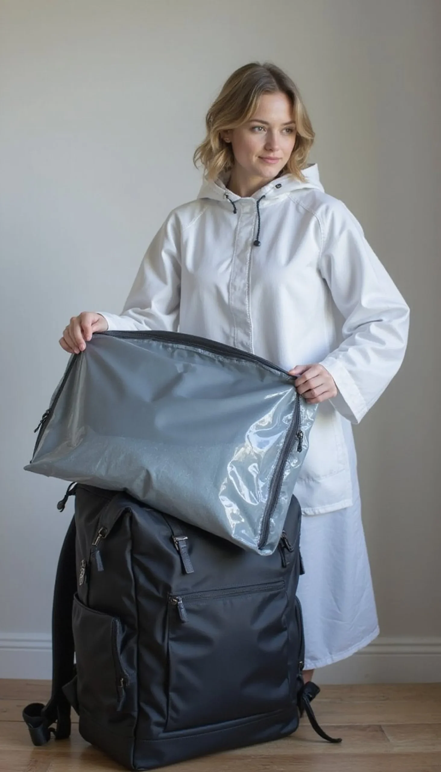 Clear PVC Poncho For Sudden Downpours