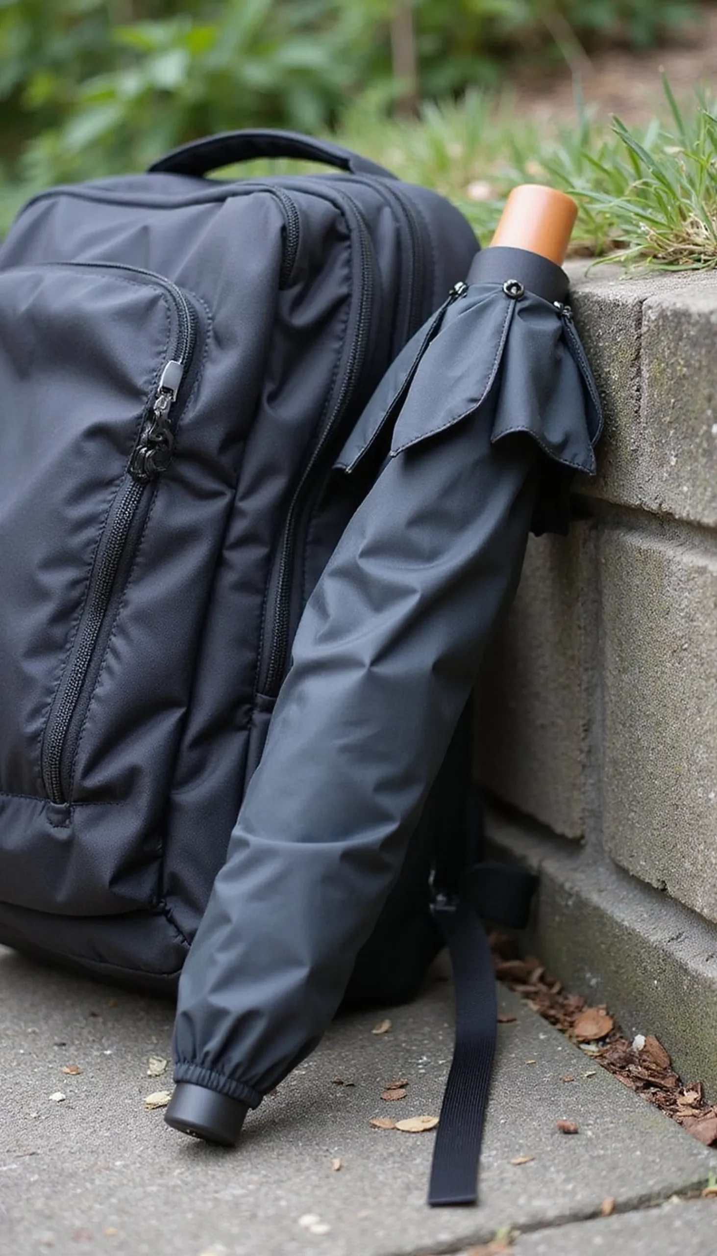 Compact Wind-Resistant Travel Umbrella That Fits Backpack
