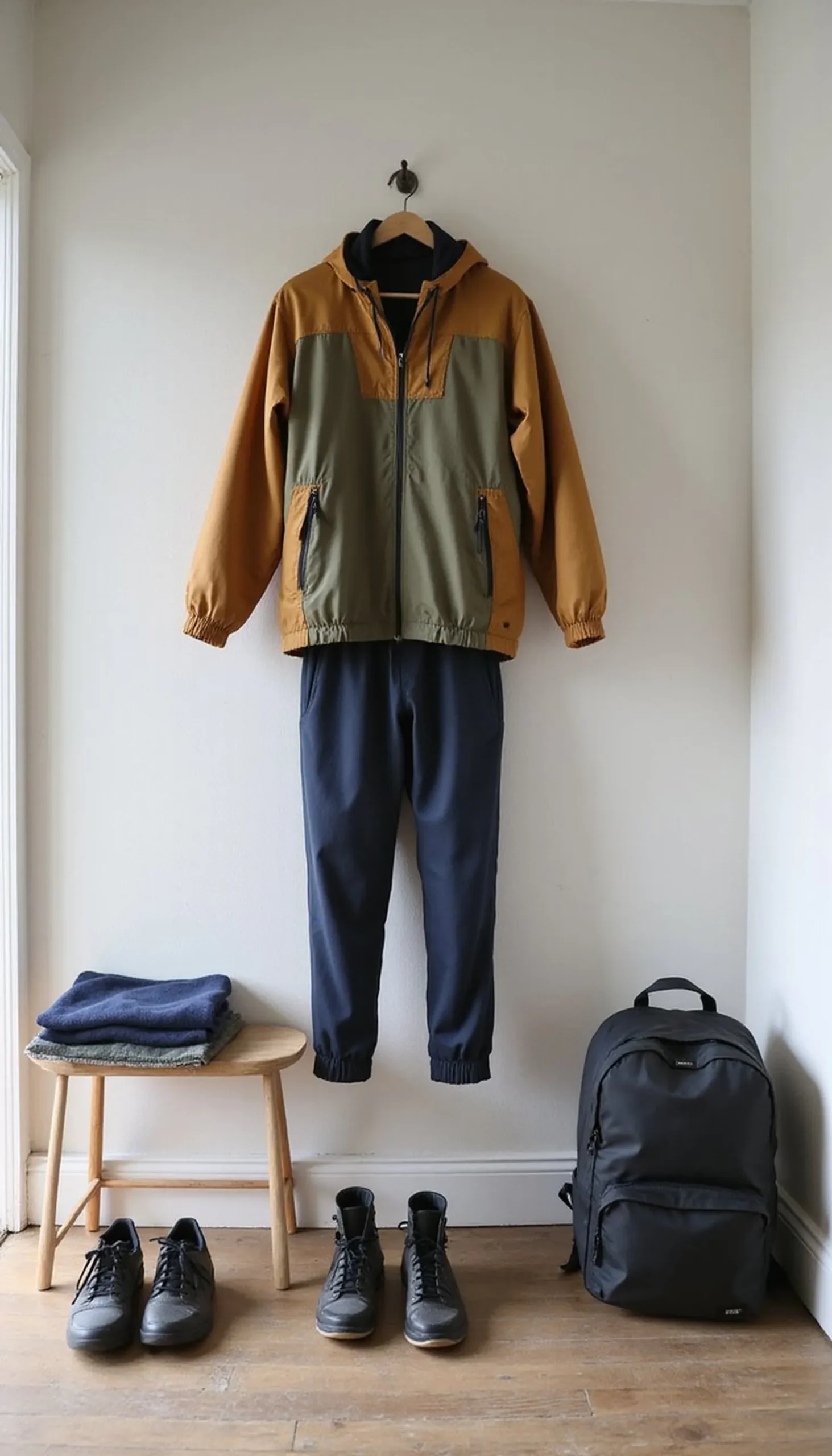 Sporty windbreaker and cropped joggers mix