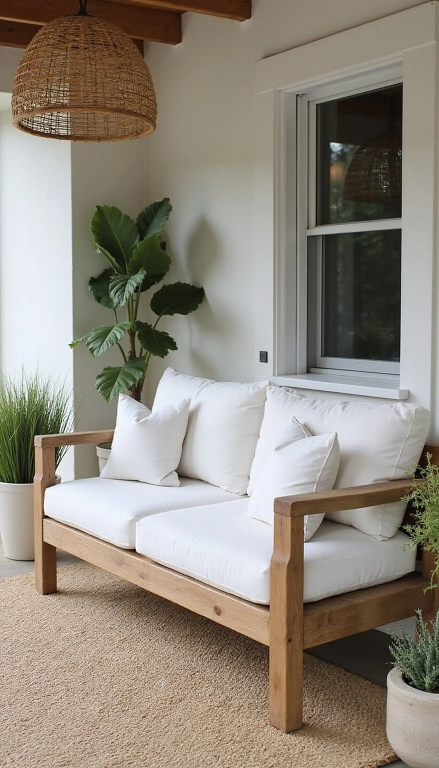 Coastal Chic Lounge with Weathered Teak Seating