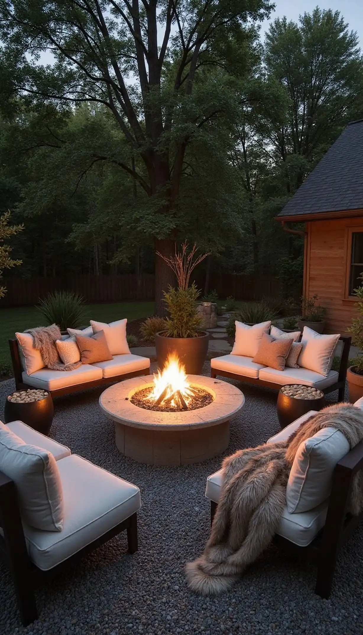 Fire Pit Conversation Circle for Warm Nights