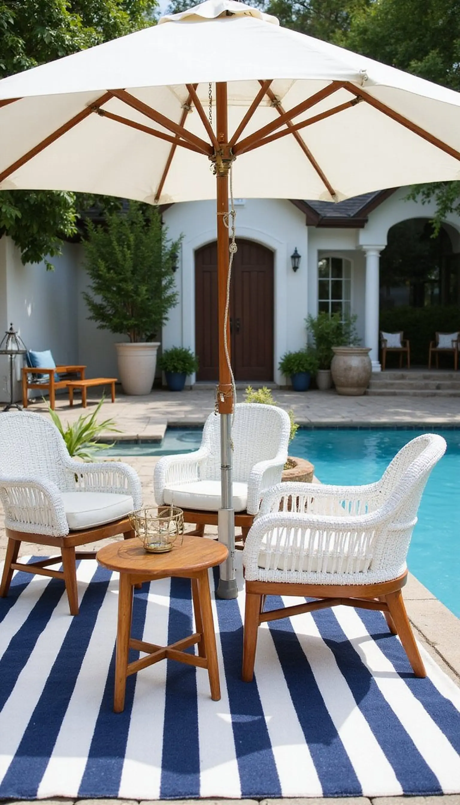Nautical Stripe Theme for Classic Poolside Style