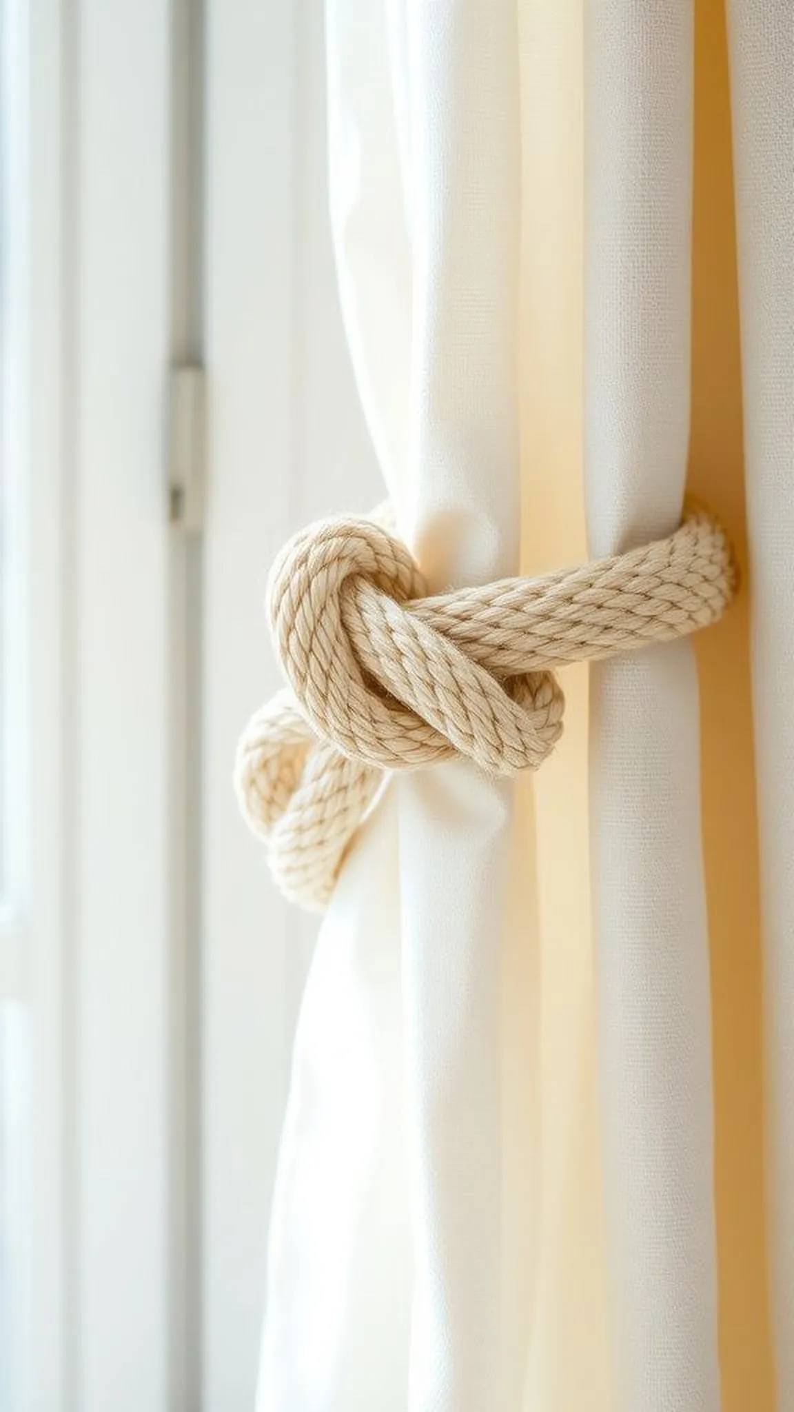 Nautical knot curtain tiebacks for seaside charm