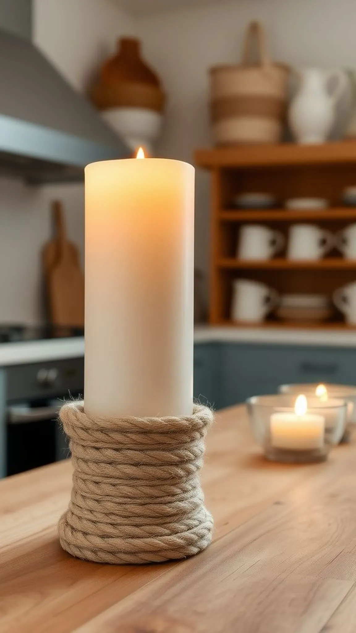 Rope candle holders that feel farmstead-made