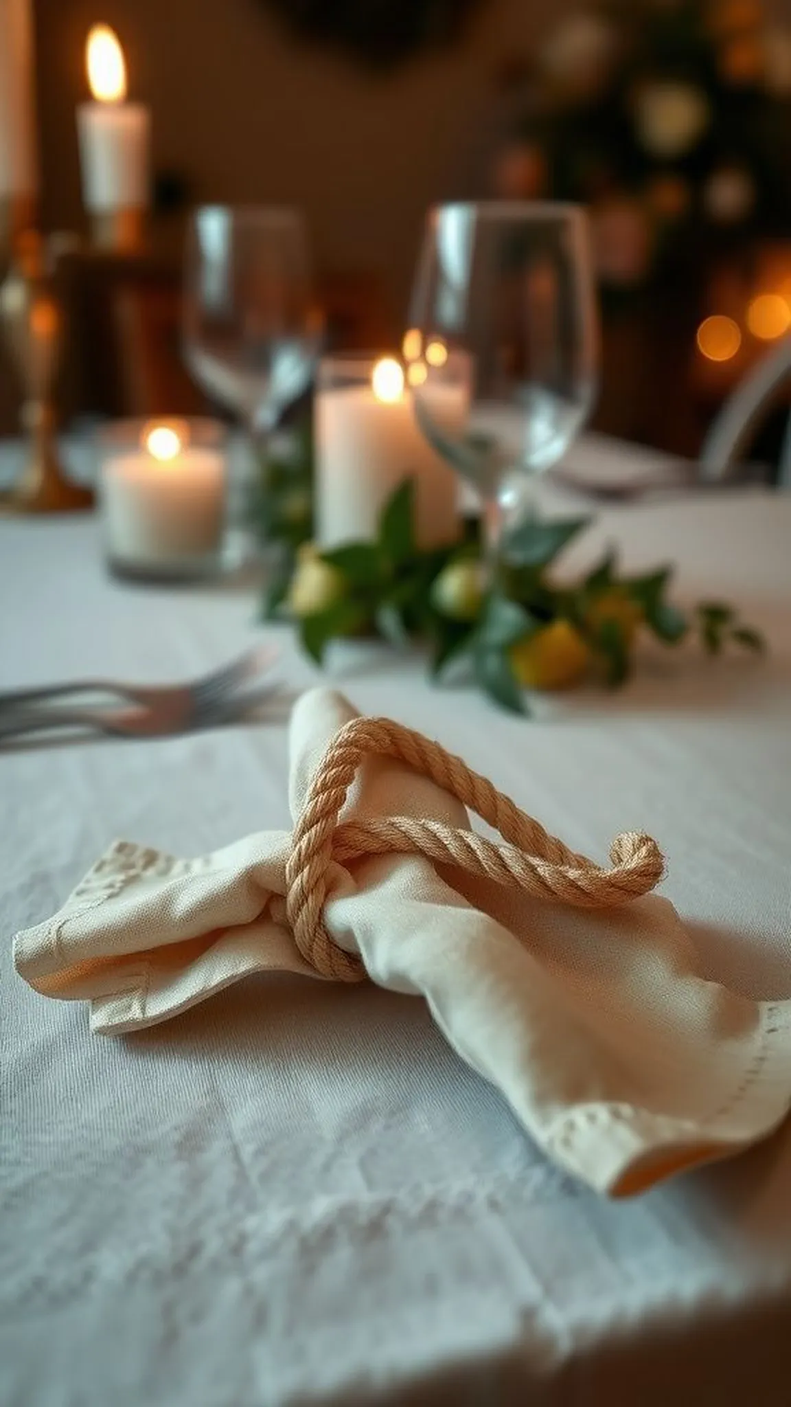 Rope napkin rings that feel hand-forged