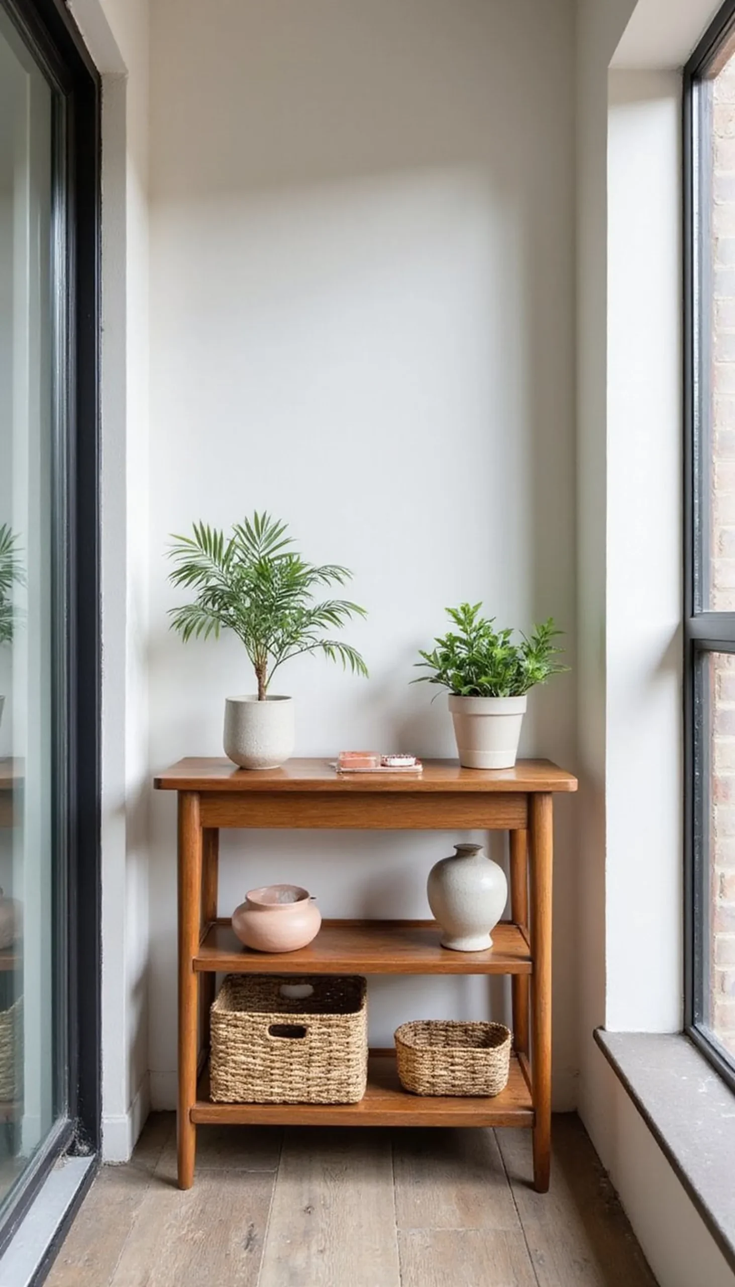 Compact Console for Display and Practical Storage