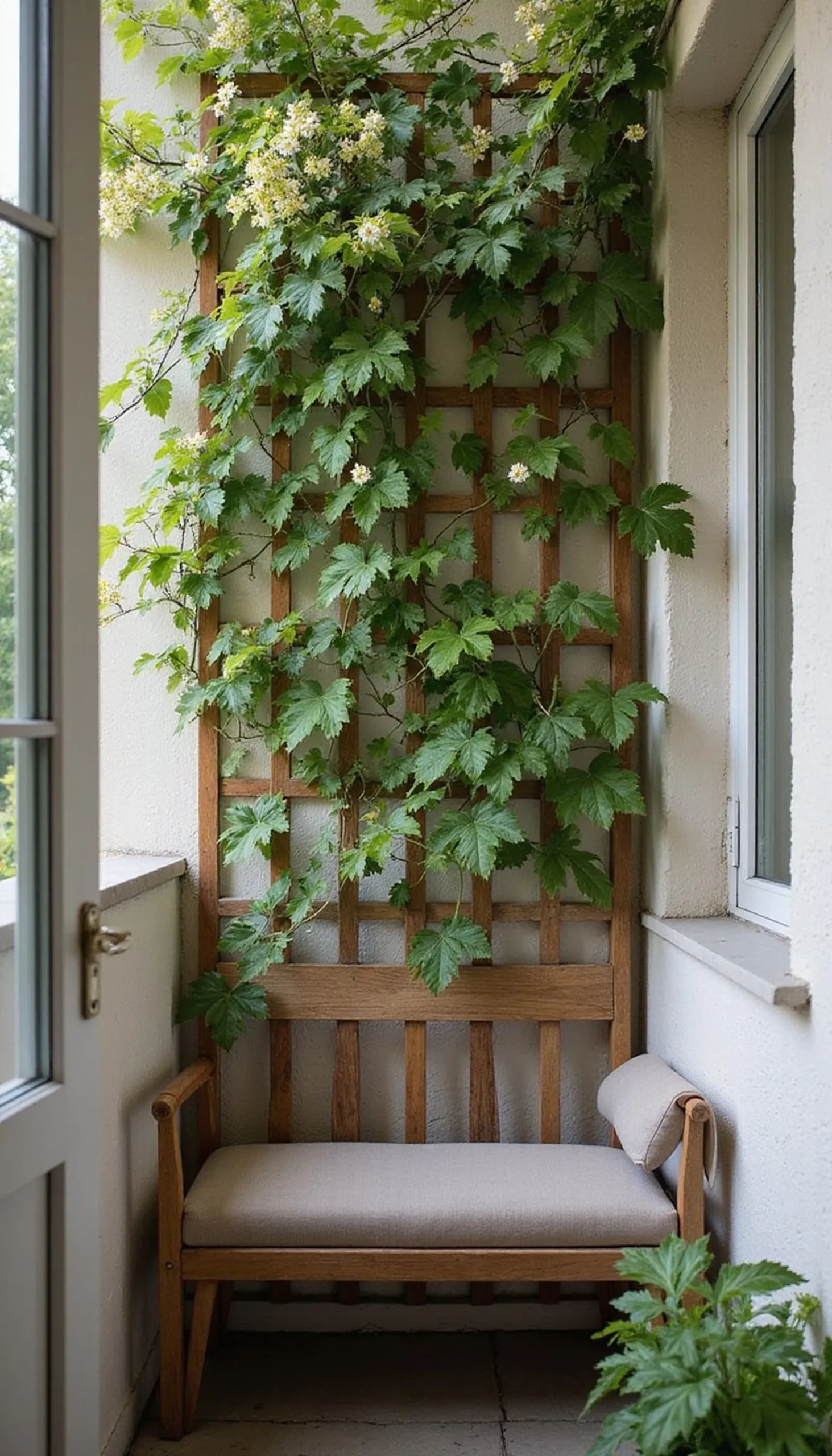 Trellis With Climbing Vines for Vertical Shade
