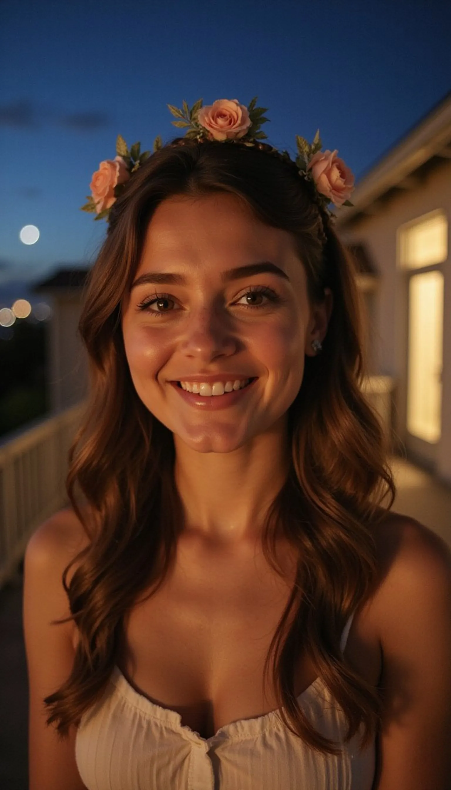 Braided Crown With Floral Clips For Tropical Nights