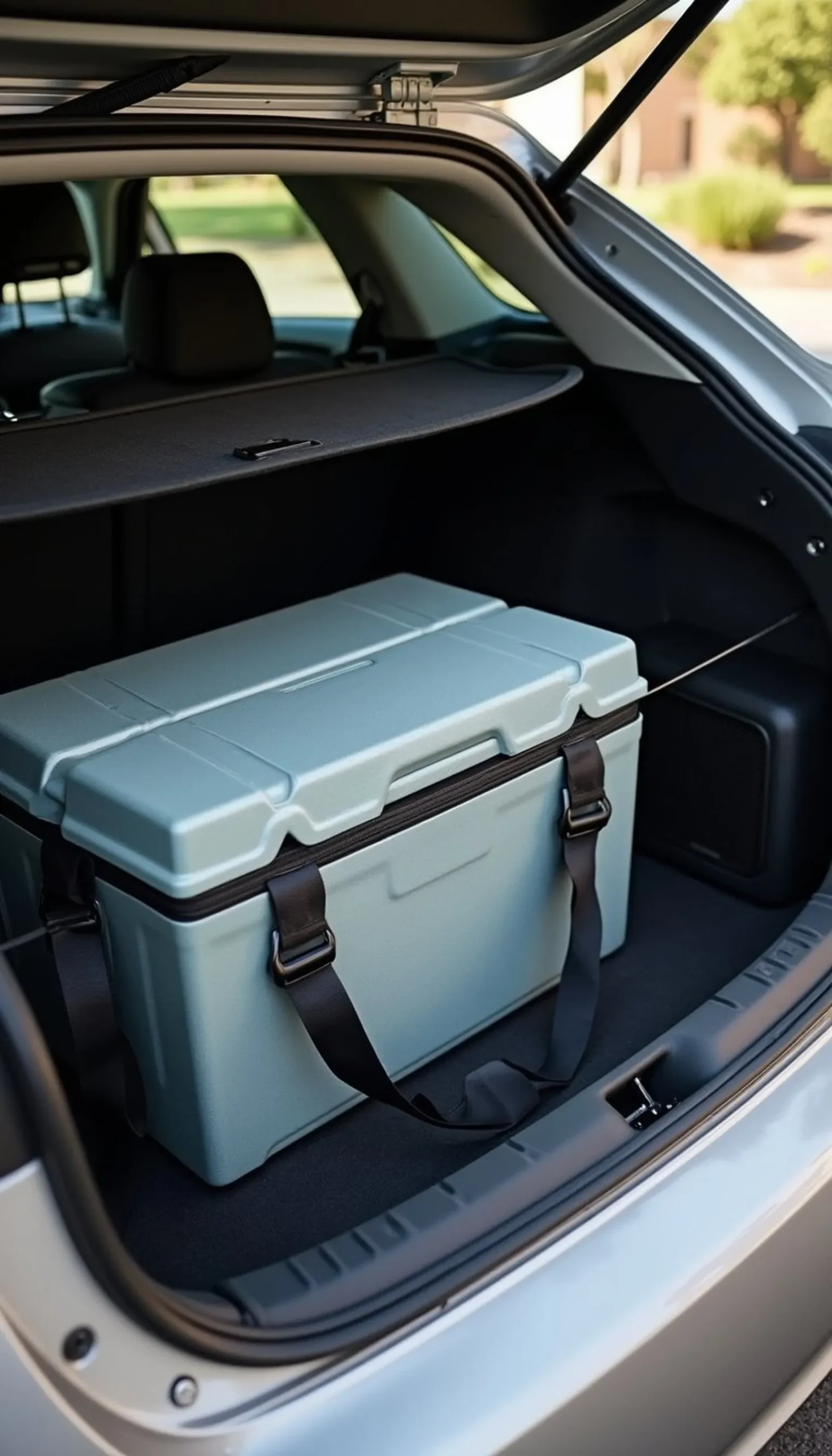 Use tension rods to section off trunk space