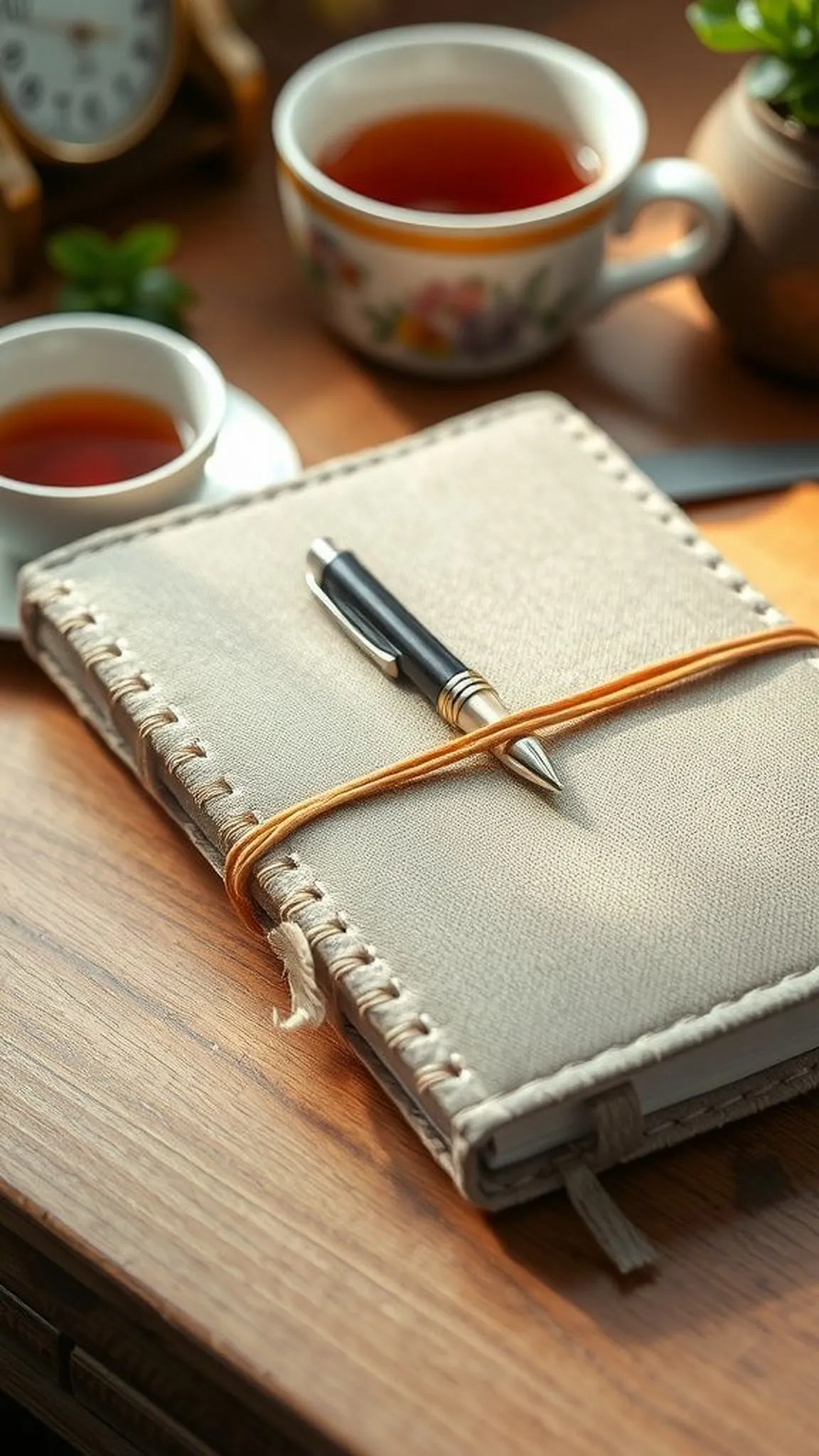 Fabric-wrapped Notebook with Elastic Closure
