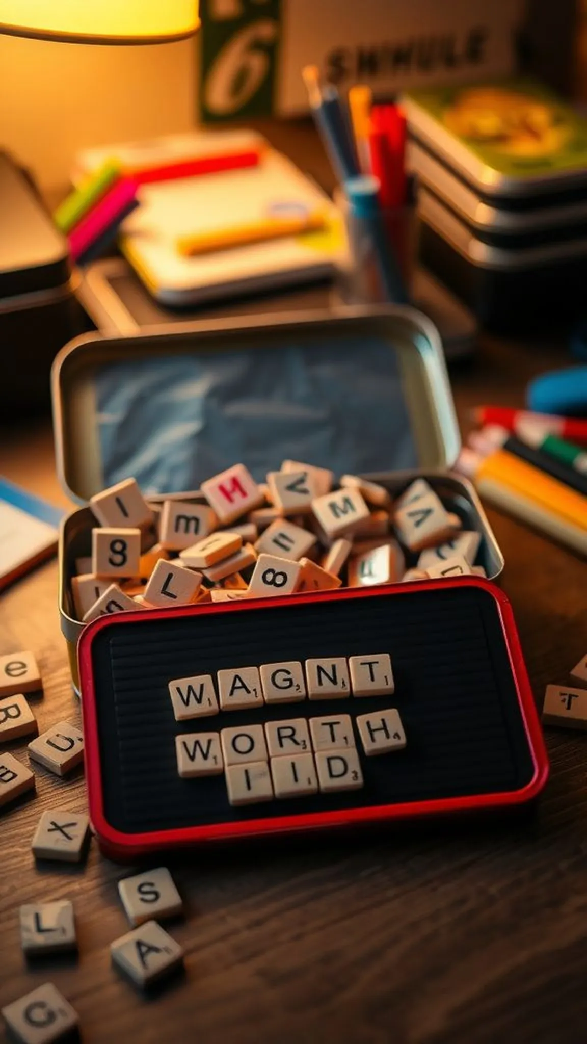 Magnetic Poetry Set in a Vintage Tin Container