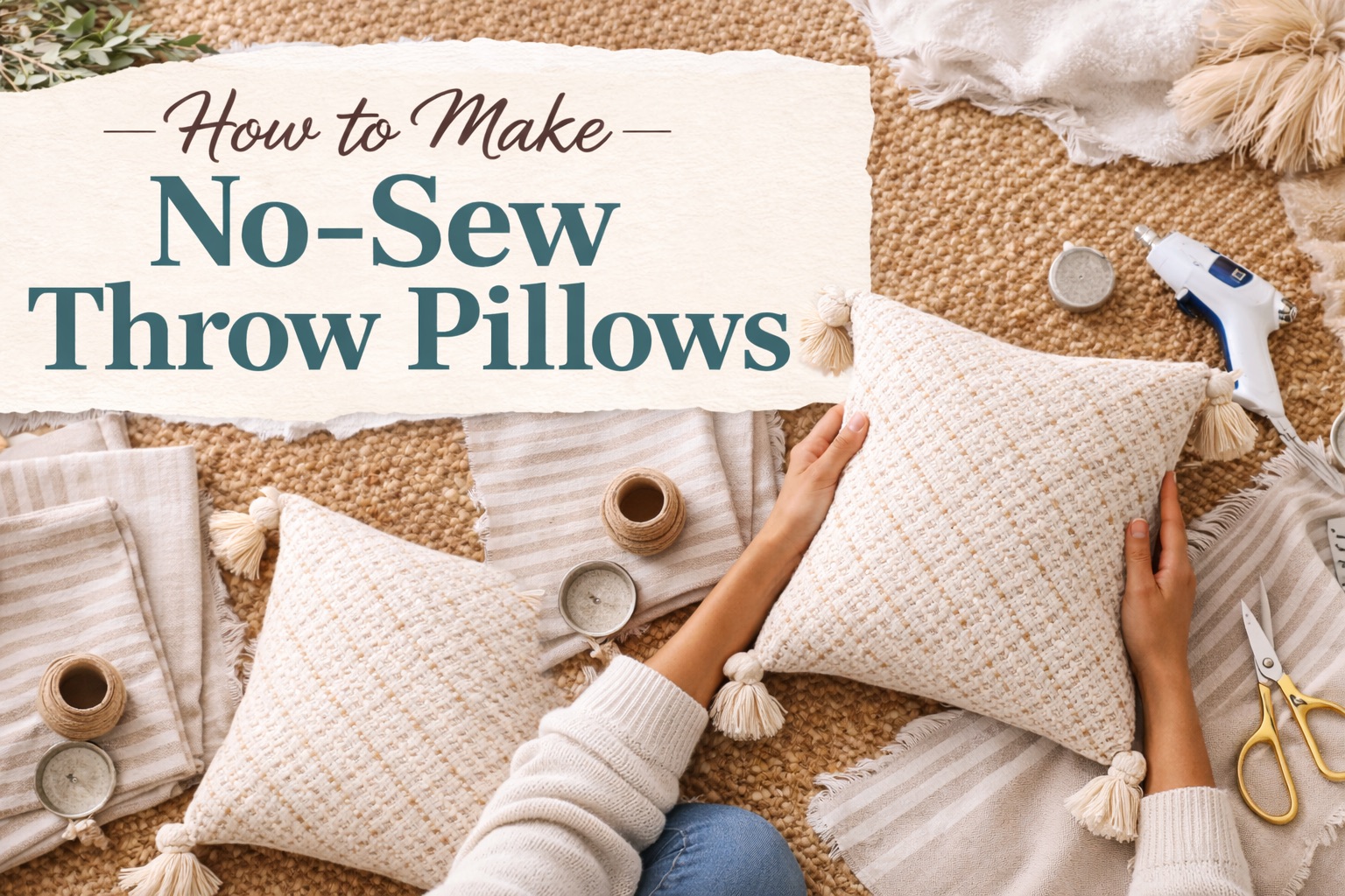 How to Make No Sew Throw Pillows