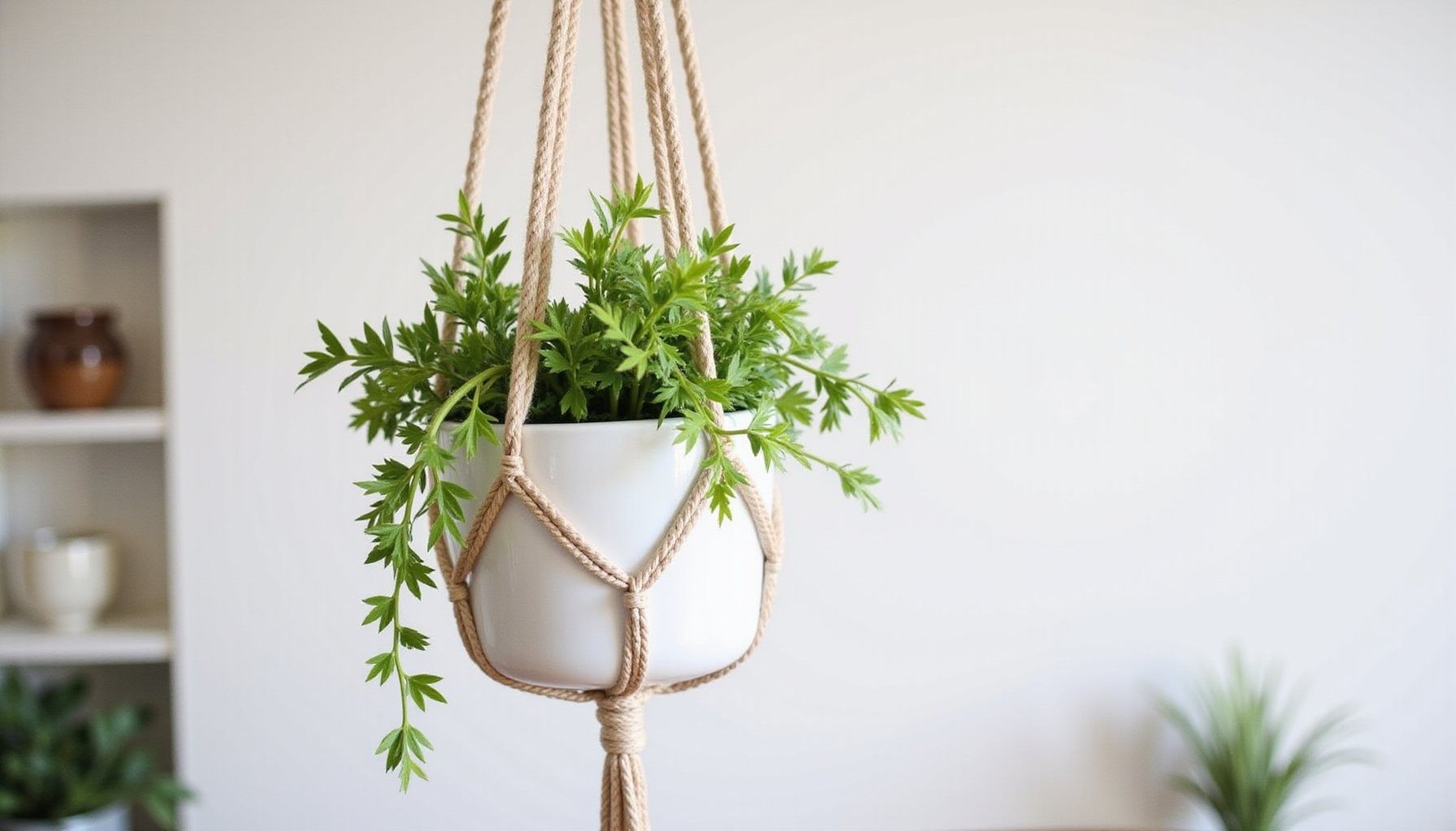 easy macrame plant hanger tutorial for small spaces featured
