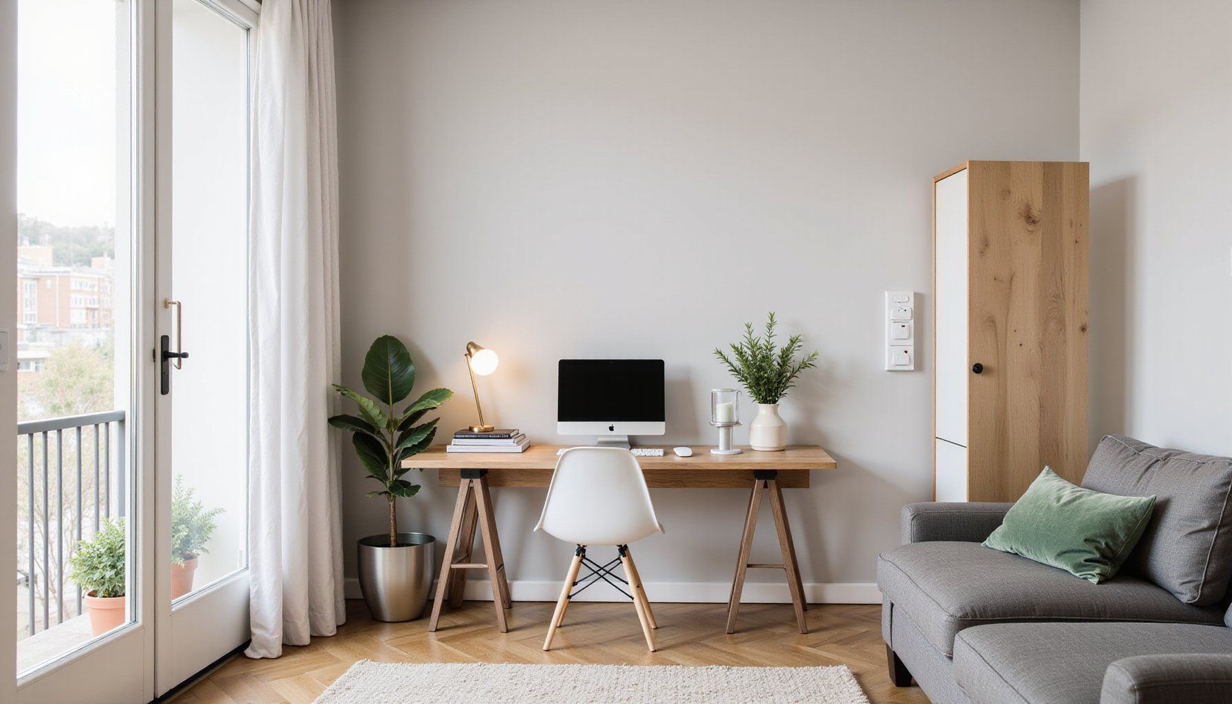 how to create a functional home office in a small apartment featured