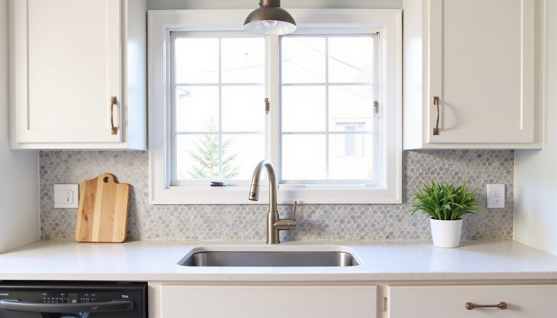 how to create peel and stick tile backsplash for a low cost kitchen upgrade featured