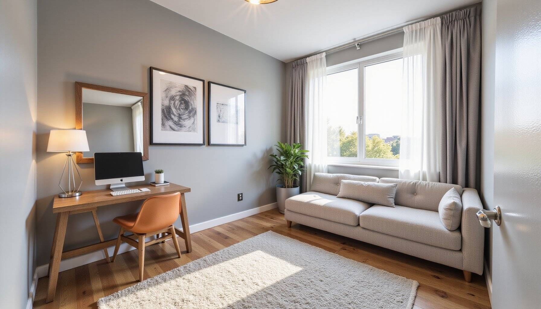 how to organize a multipurpose room used as guest room and office featured