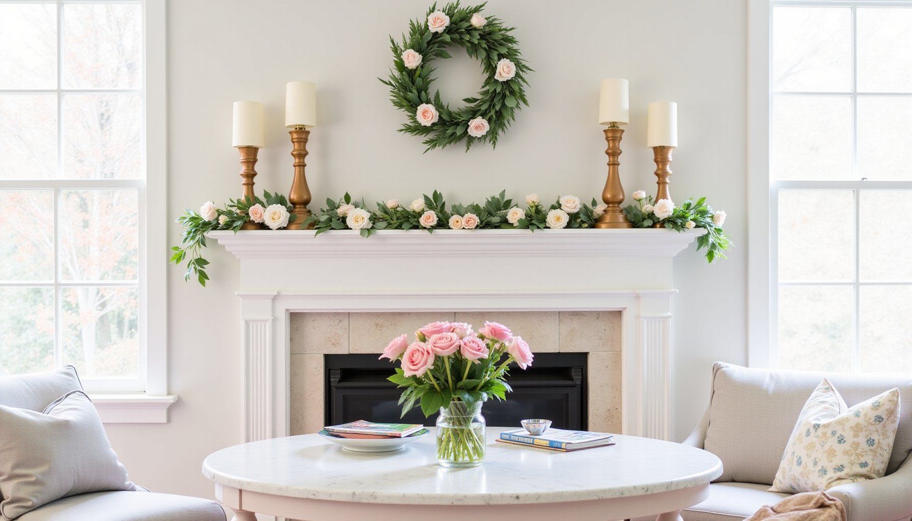 spring mantel decor ideas fresh florals and budget friendly accents featured